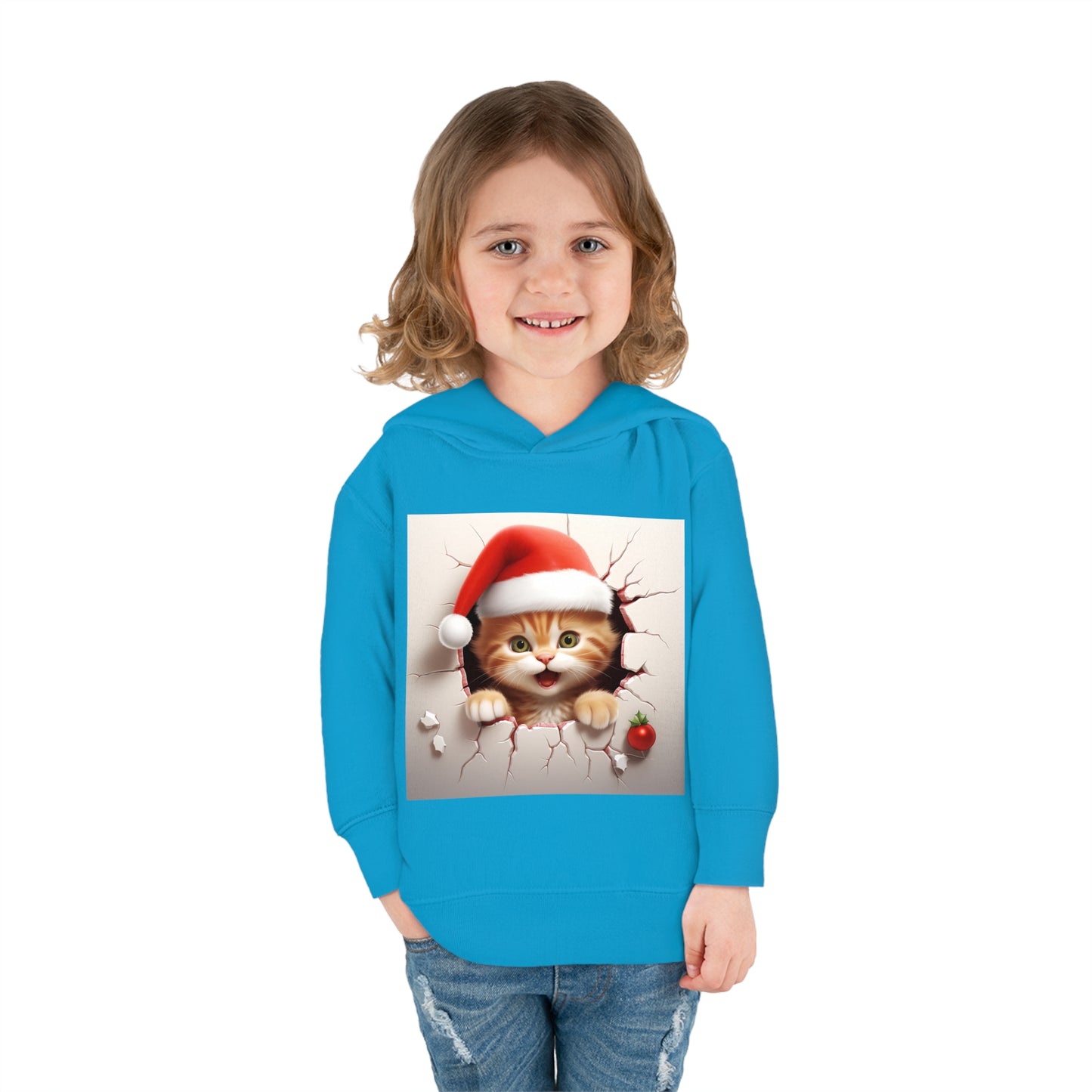 ~Kitten~ 3D Christmas Toddler Pullover Fleece Hoodie by Rabbit Skins