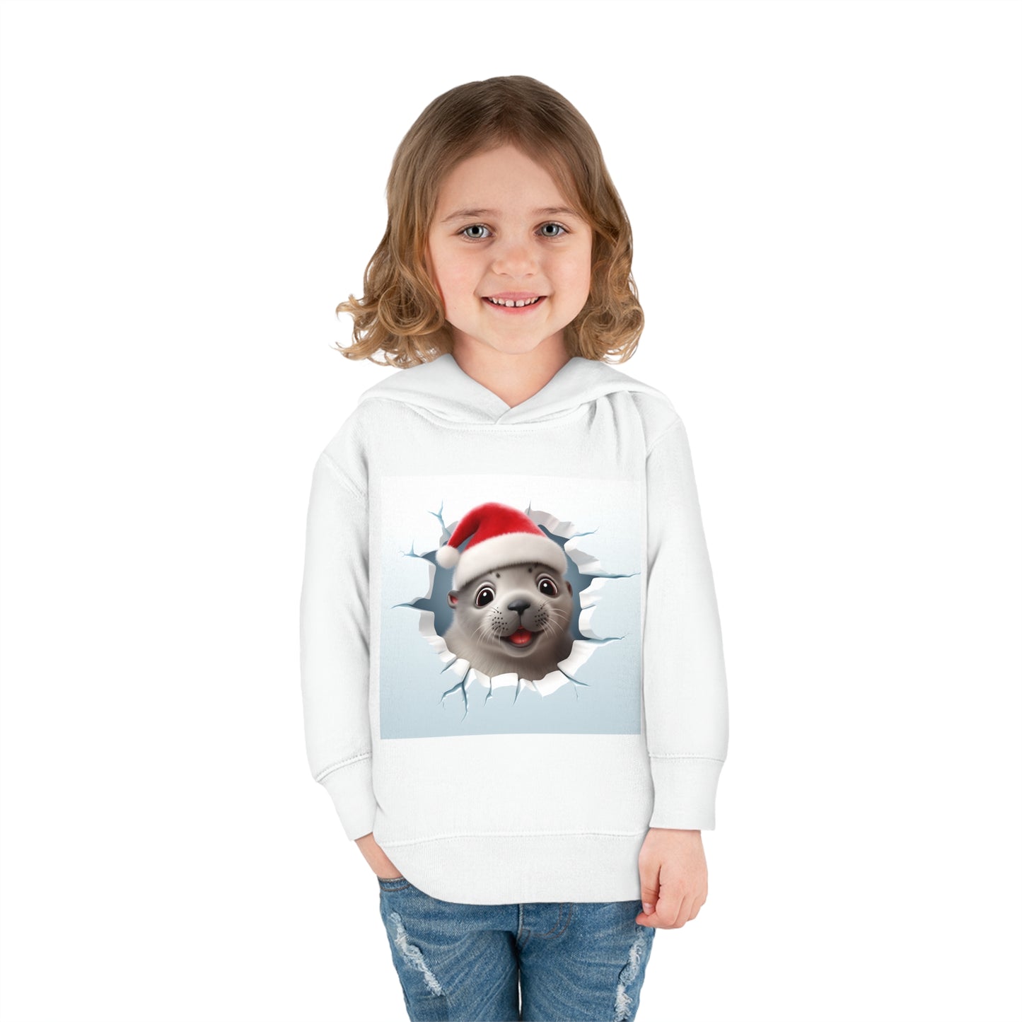 ~Baby Seal~ 3D Christmas Toddler Pullover Fleece Hoodie by Rabbit Skins