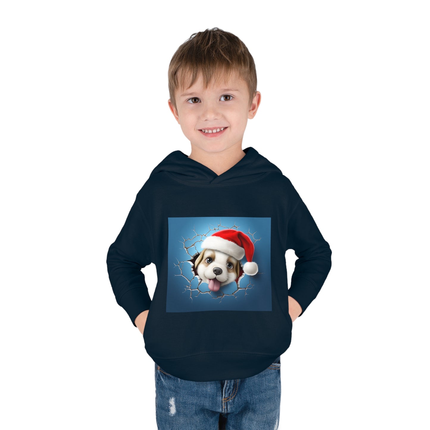 ~Baby Puppy~ 3D Christmas Toddler Pullover Fleece Hoodie by Rabbit Skins