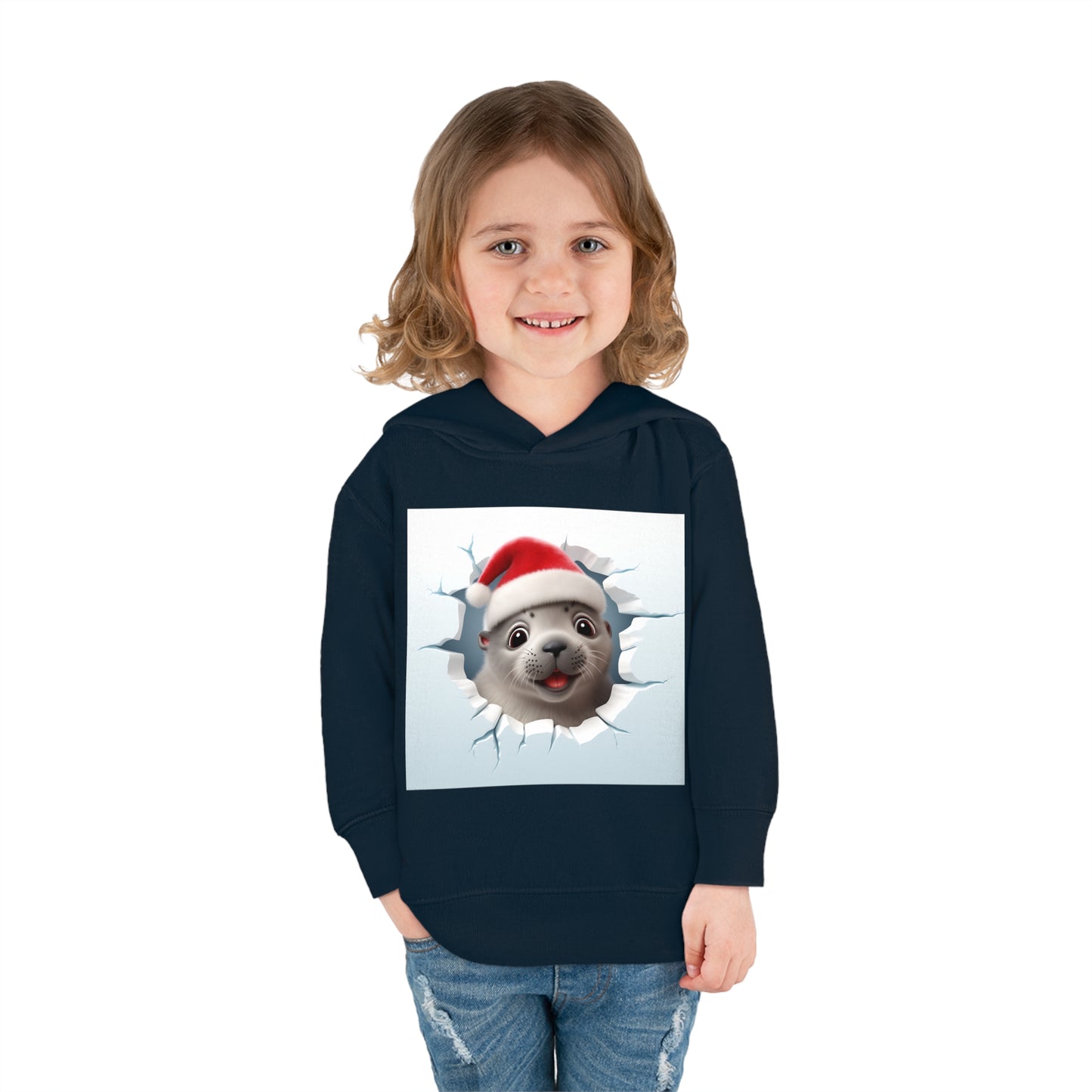 ~Baby Seal~ 3D Christmas Toddler Pullover Fleece Hoodie by Rabbit Skins