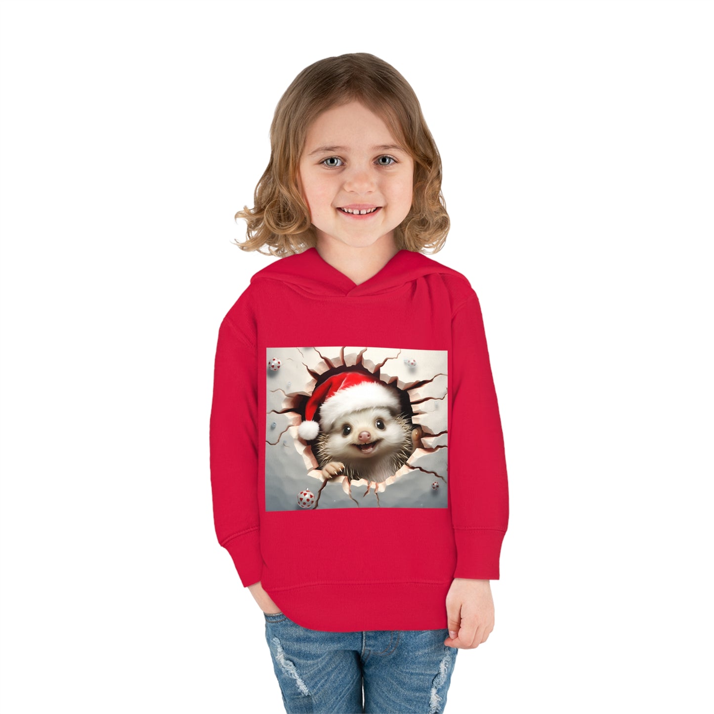 ~Baby Hedgehog~ 3D Christmas Toddler Pullover Fleece Hoodie by Rabbit Skins