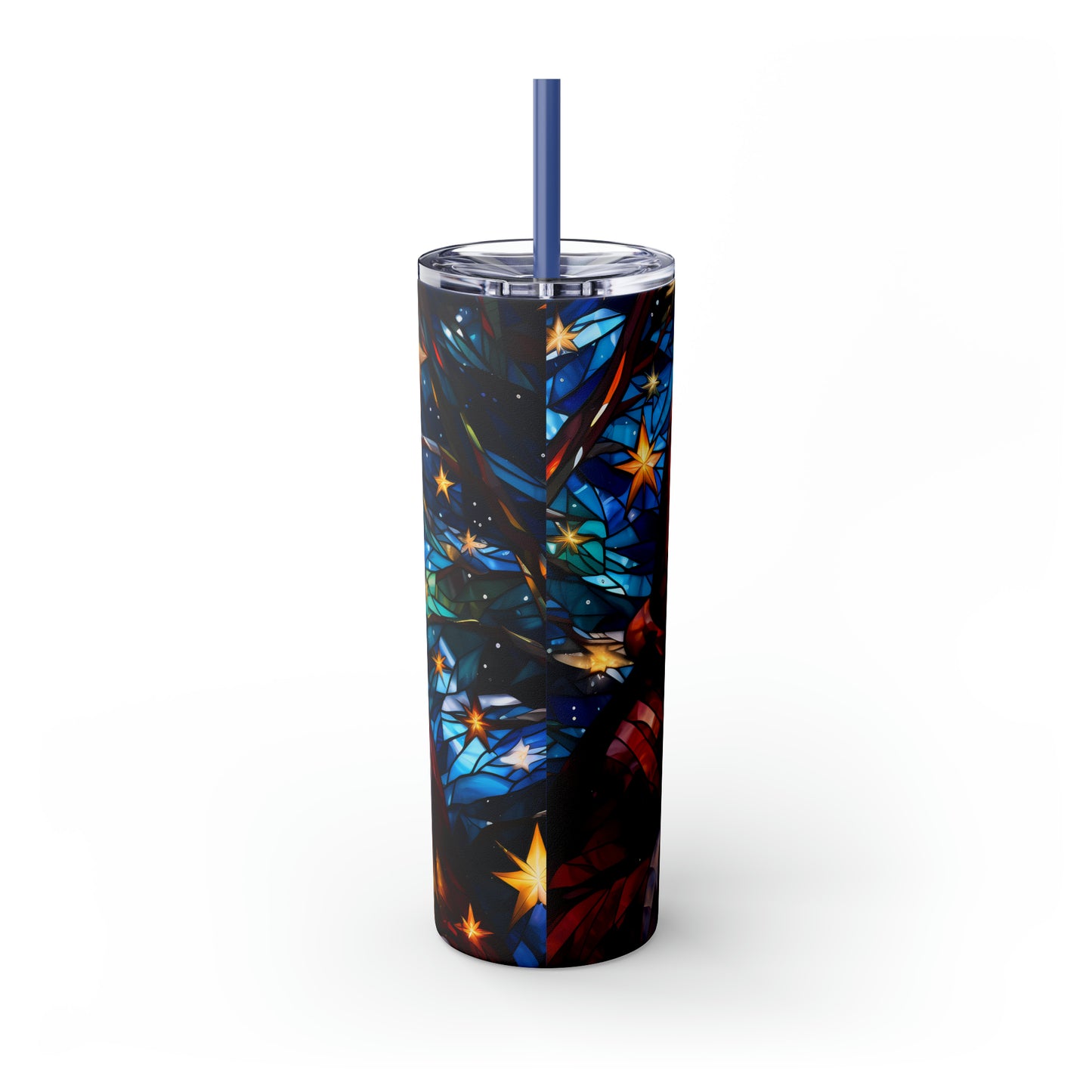 ~Santa~ Christmas Skinny Tumbler with Straw, 20oz