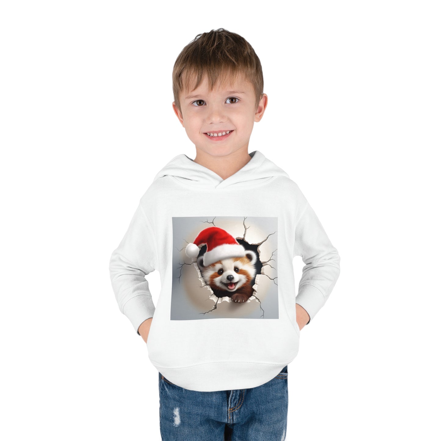 ~Baby Red Panda~ 3D Christmas Toddler Pullover Fleece Hoodie by Rabbit Skins