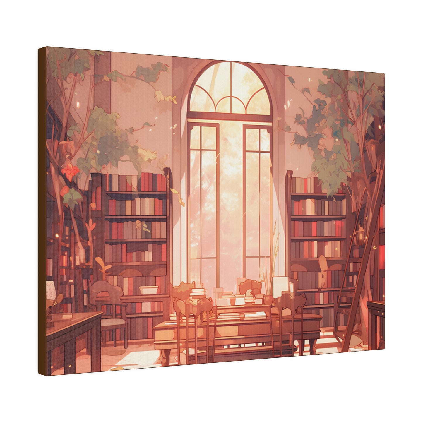 ~Academia Book Collection~ Watercolor Print Matte Canvas, Stretched, 0.75"