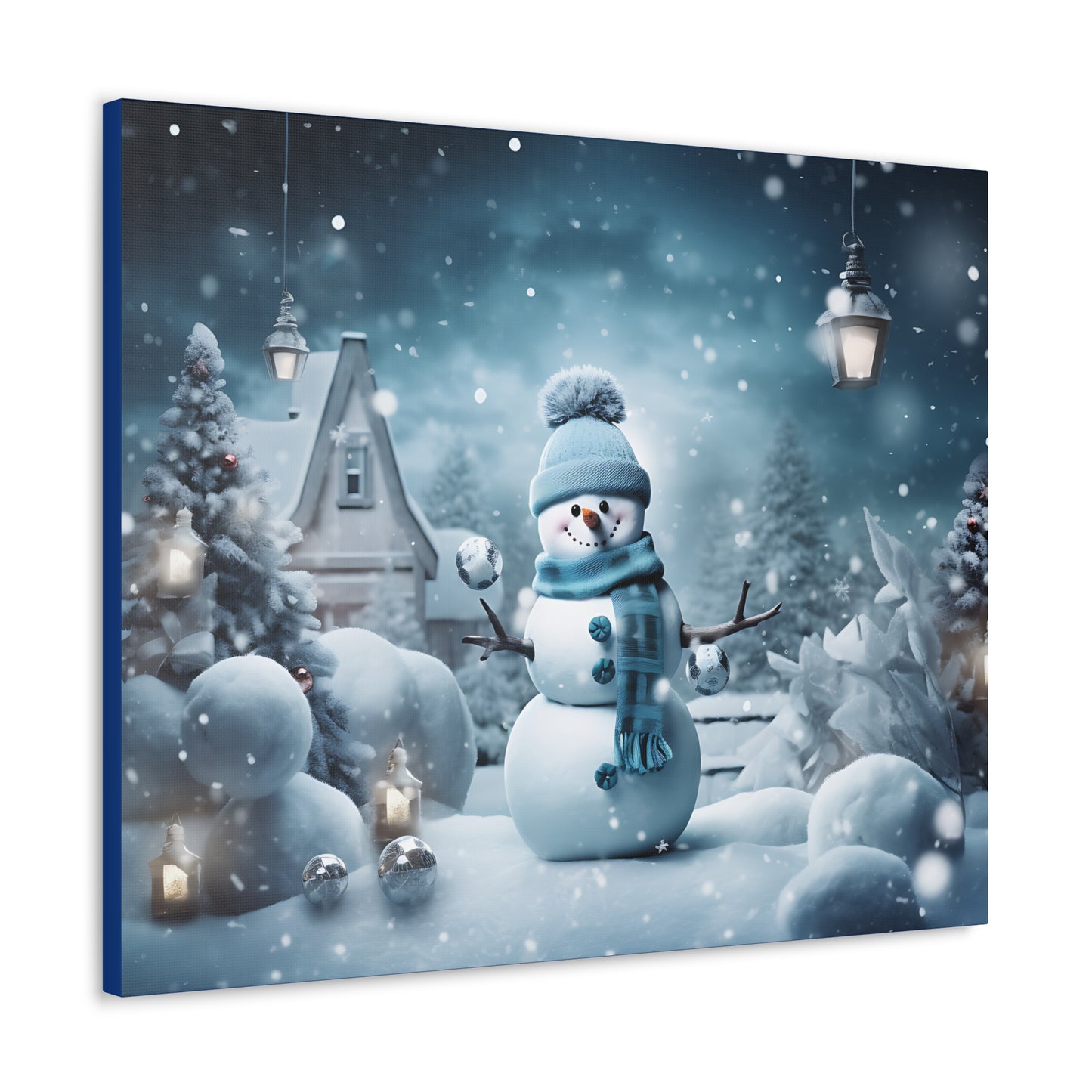 ~Blue Snowman Too~ Canvas Gallery Wrap