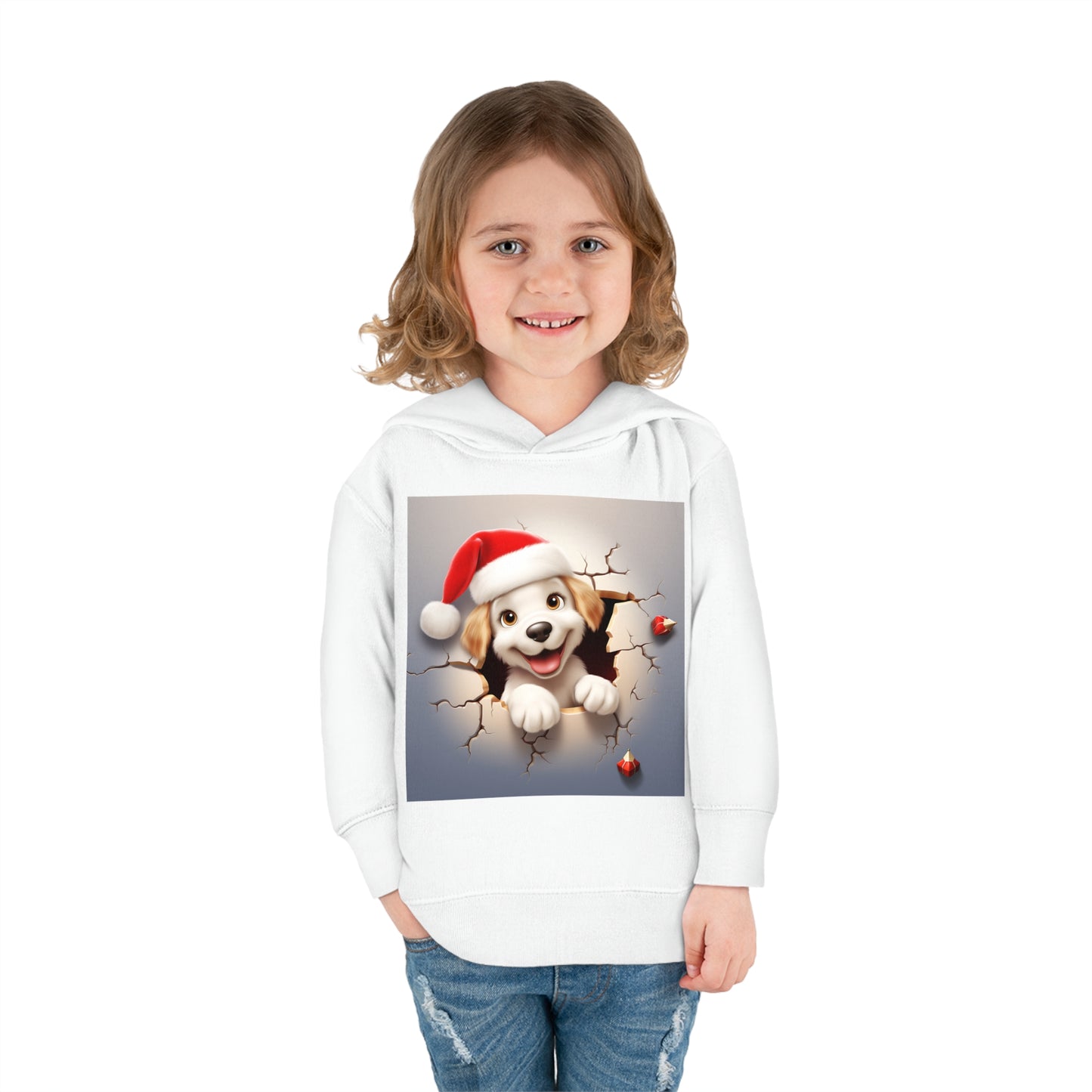 ~Little Puppy~ 3D Christmas Toddler Pullover Fleece Hoodie by Rabbit Skins