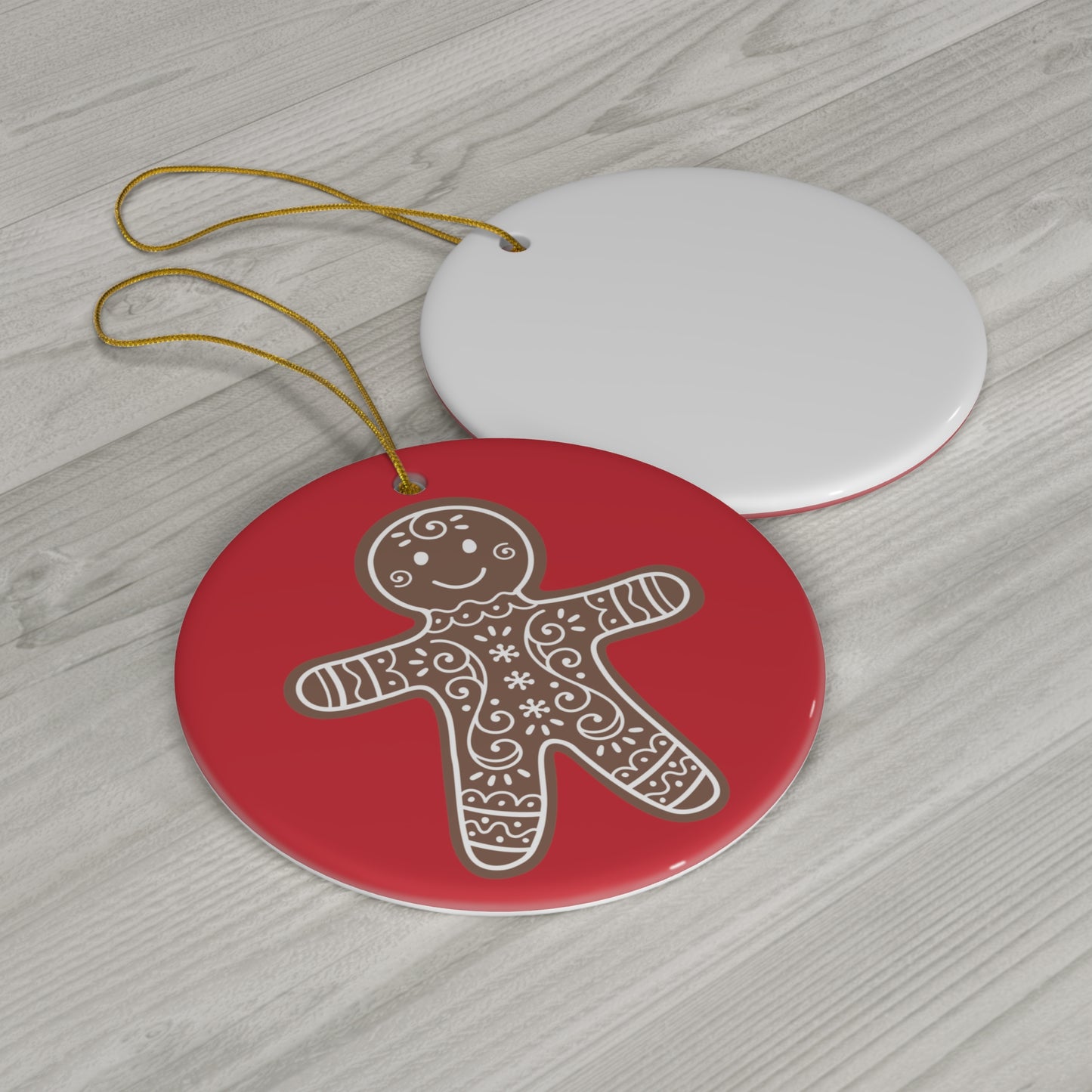 ~Fancy Gingerbread Man~ Ceramic Ornament