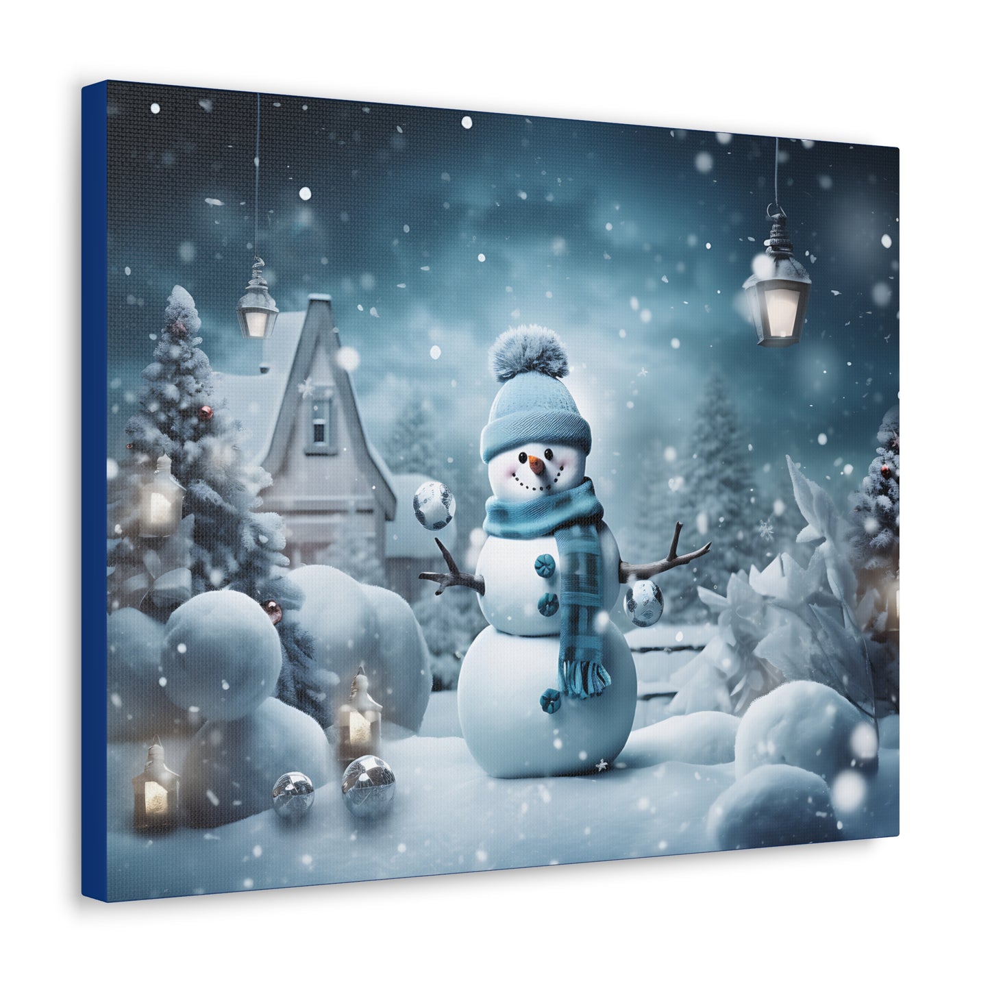 ~Blue Snowman Too~ Canvas Gallery Wrap