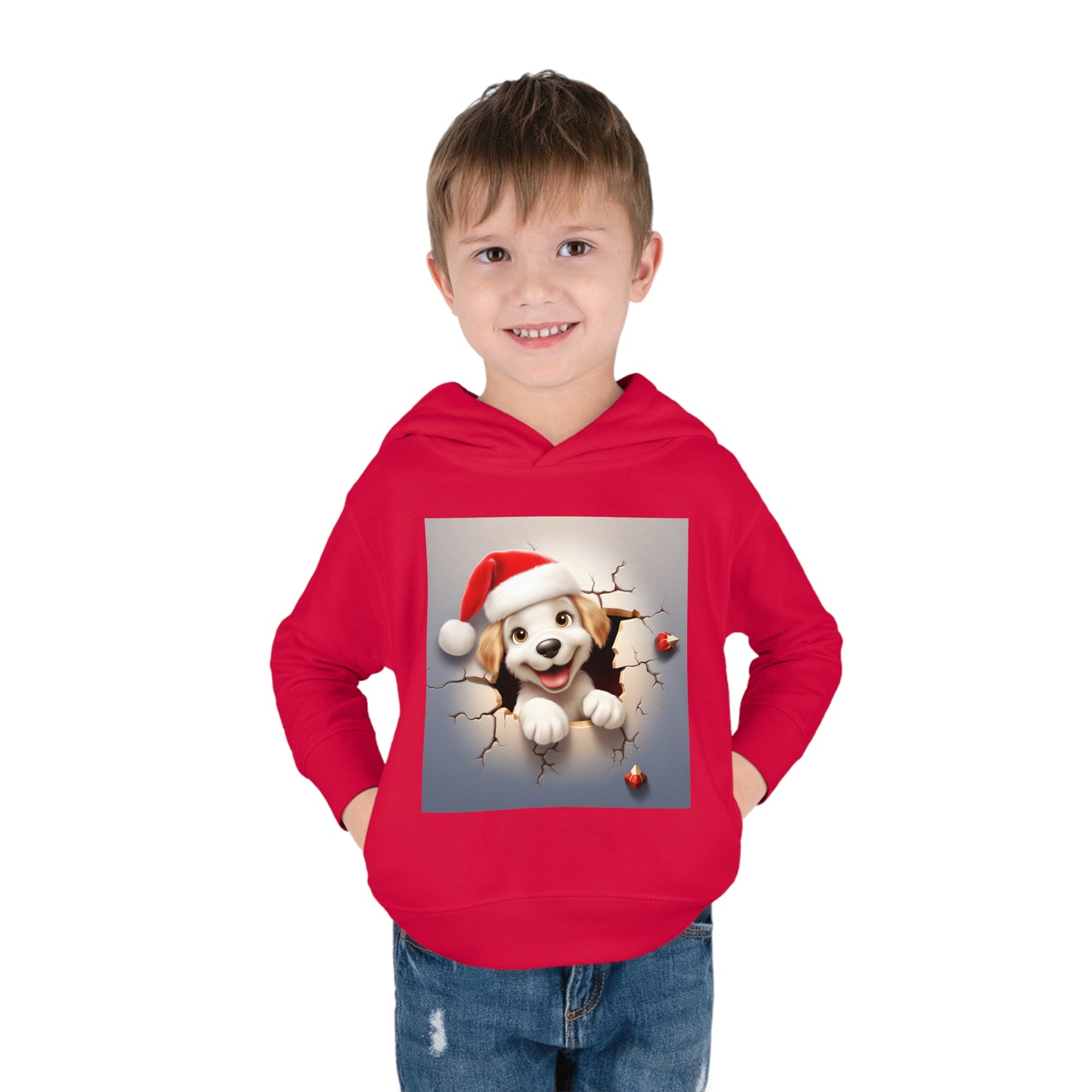 ~Little Puppy~ 3D Christmas Toddler Pullover Fleece Hoodie by Rabbit Skins