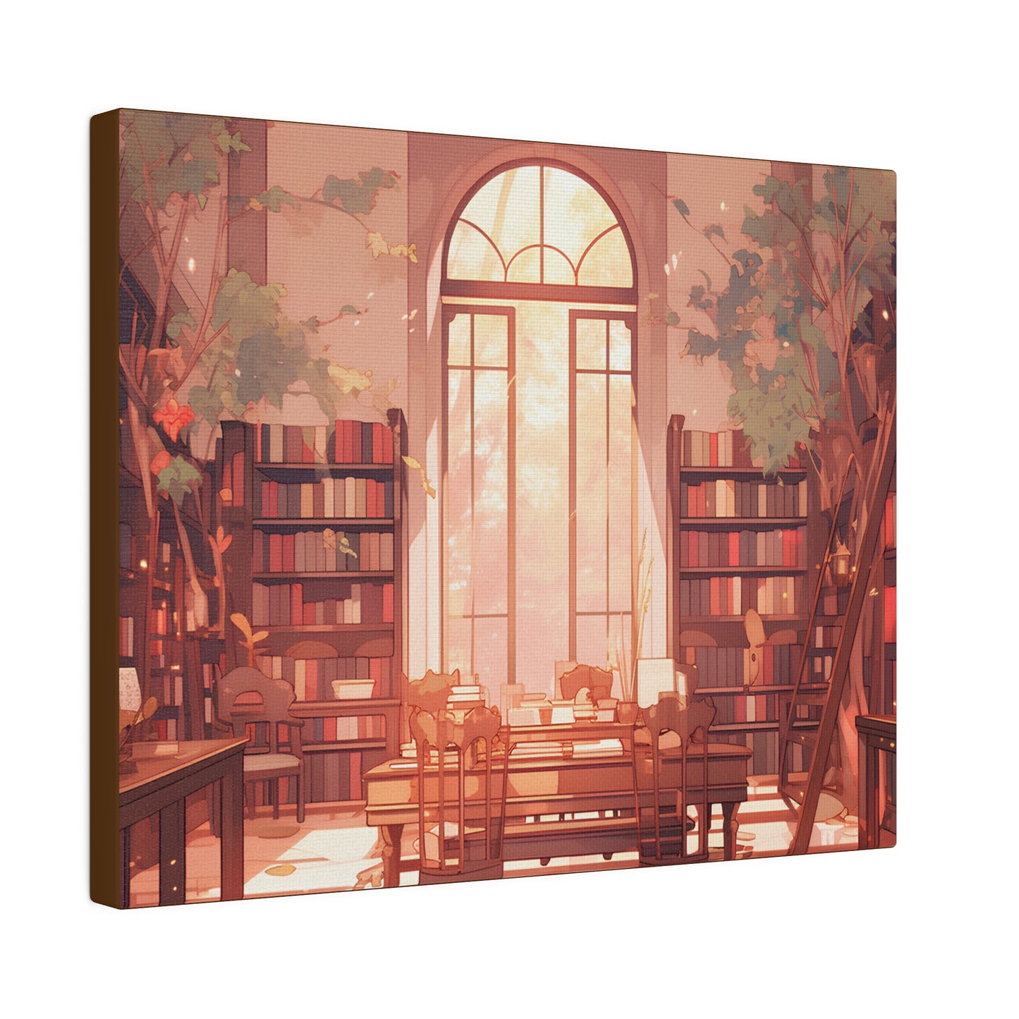 ~Academia Book Collection~ Watercolor Print Matte Canvas, Stretched, 0.75"
