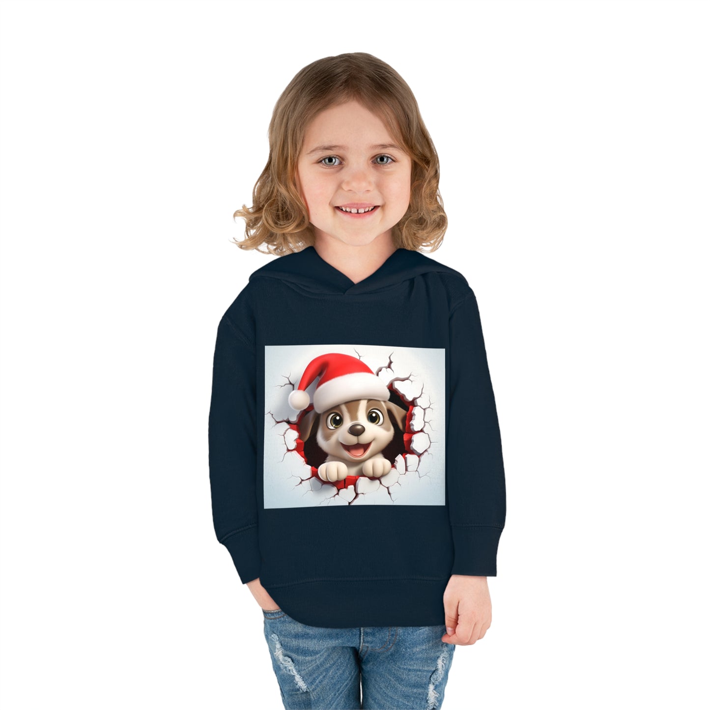 ~Puppy~ 3D Christmas Toddler Pullover Fleece Hoodie by Rabbit Skins