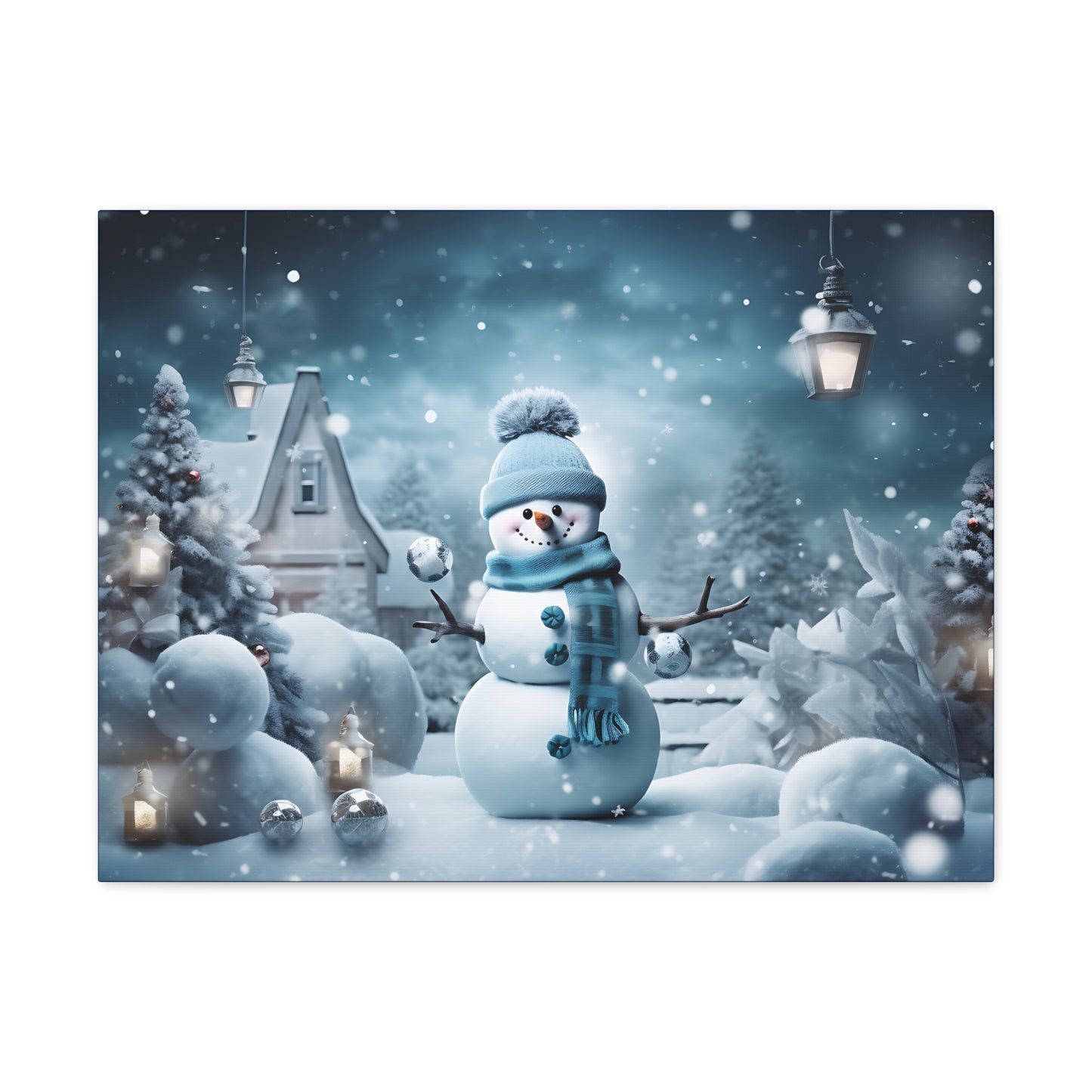 ~Blue Snowman Too~ Canvas Gallery Wrap