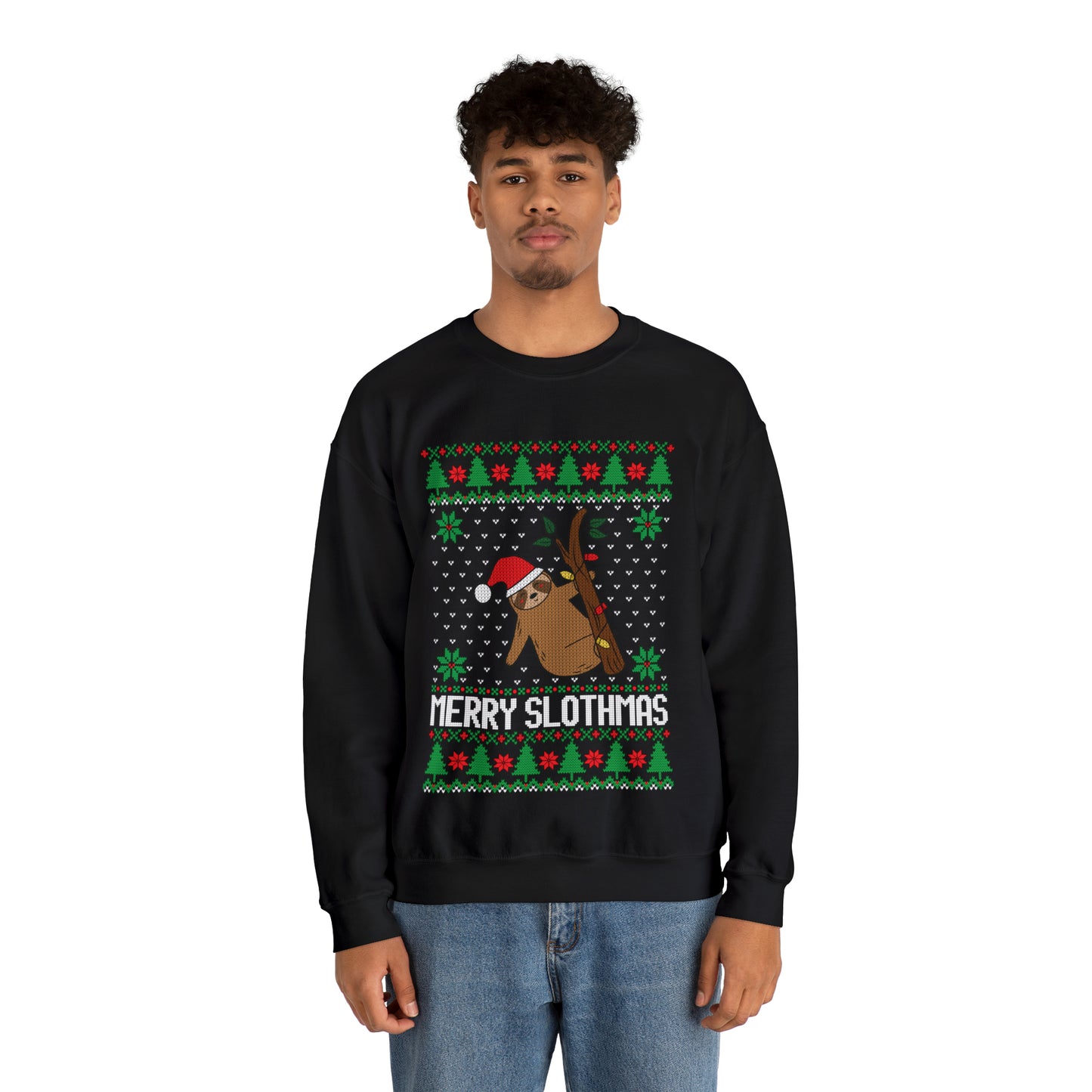 ~Merry Slothmas~ Unisex Heavy Blend™ Crewneck Sweatshirt