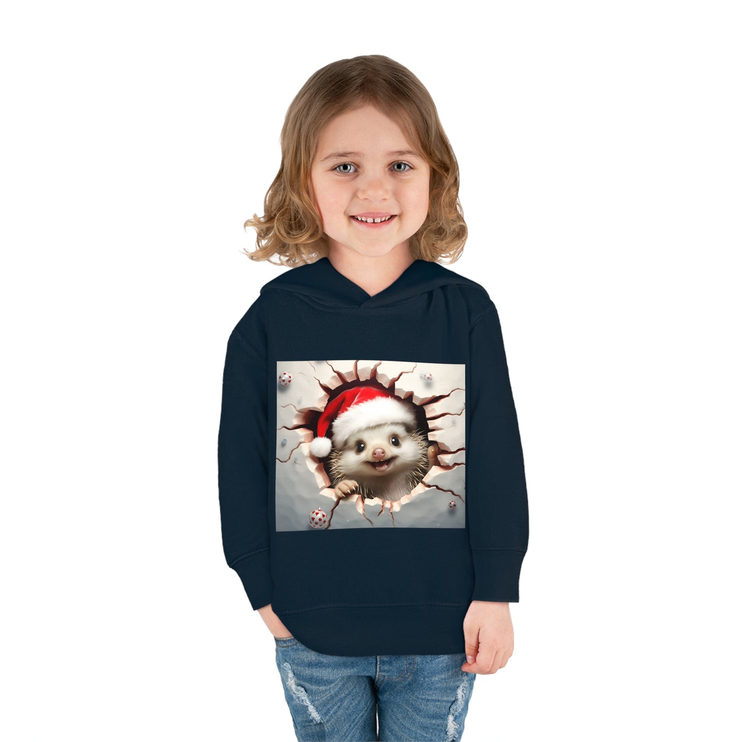 ~Baby Hedgehog~ 3D Christmas Toddler Pullover Fleece Hoodie by Rabbit Skins