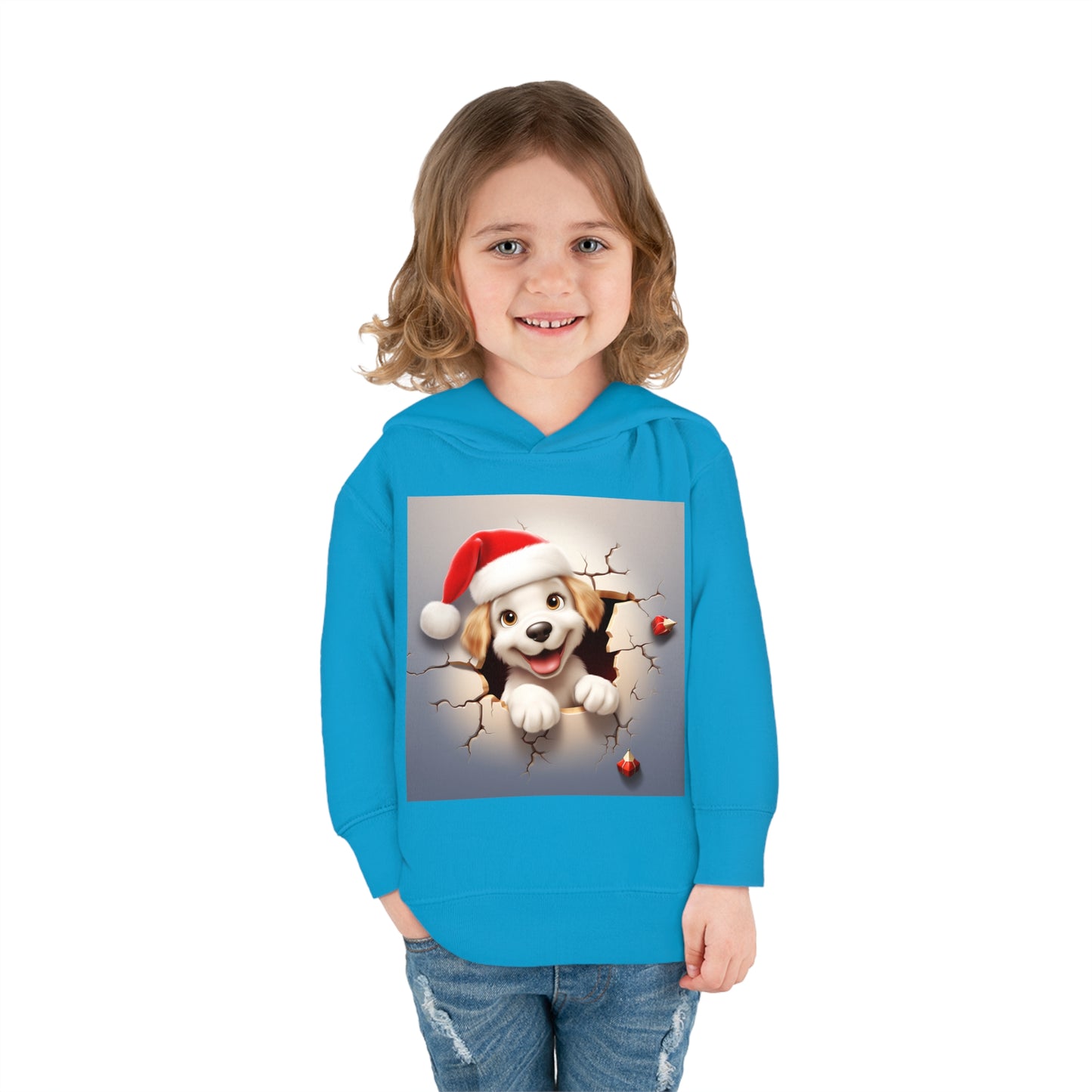 ~Little Puppy~ 3D Christmas Toddler Pullover Fleece Hoodie by Rabbit Skins