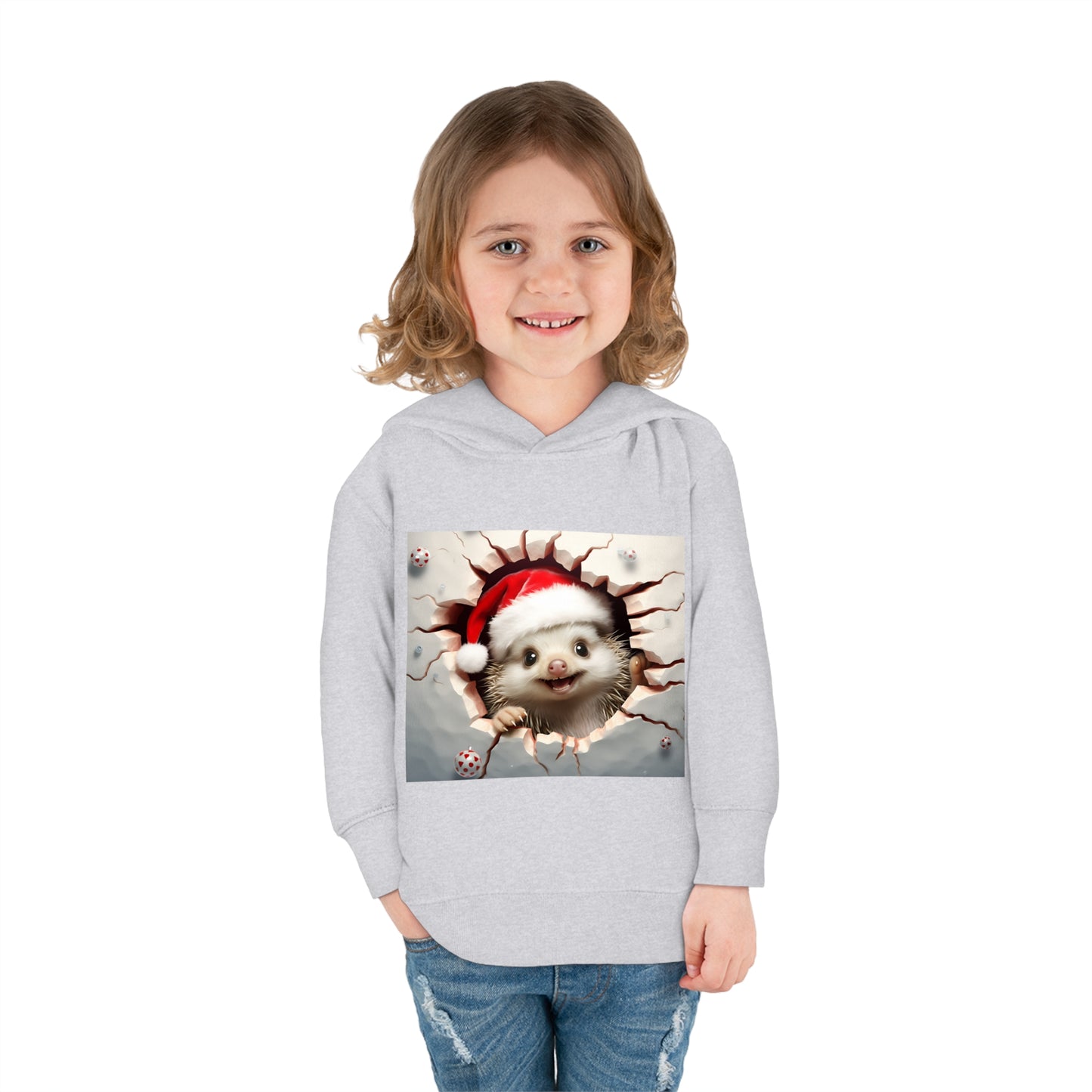 ~Baby Hedgehog~ 3D Christmas Toddler Pullover Fleece Hoodie by Rabbit Skins