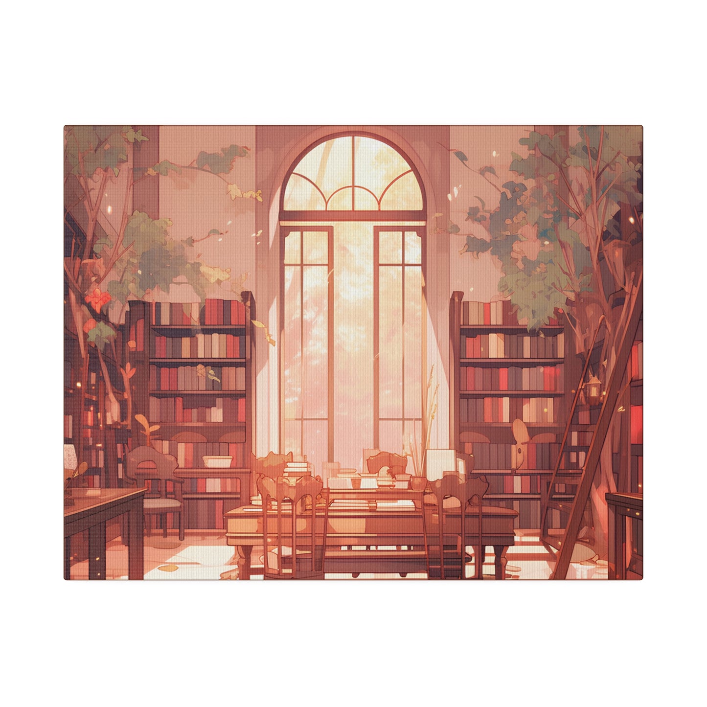 ~Academia Book Collection~ Watercolor Print Matte Canvas, Stretched, 0.75"