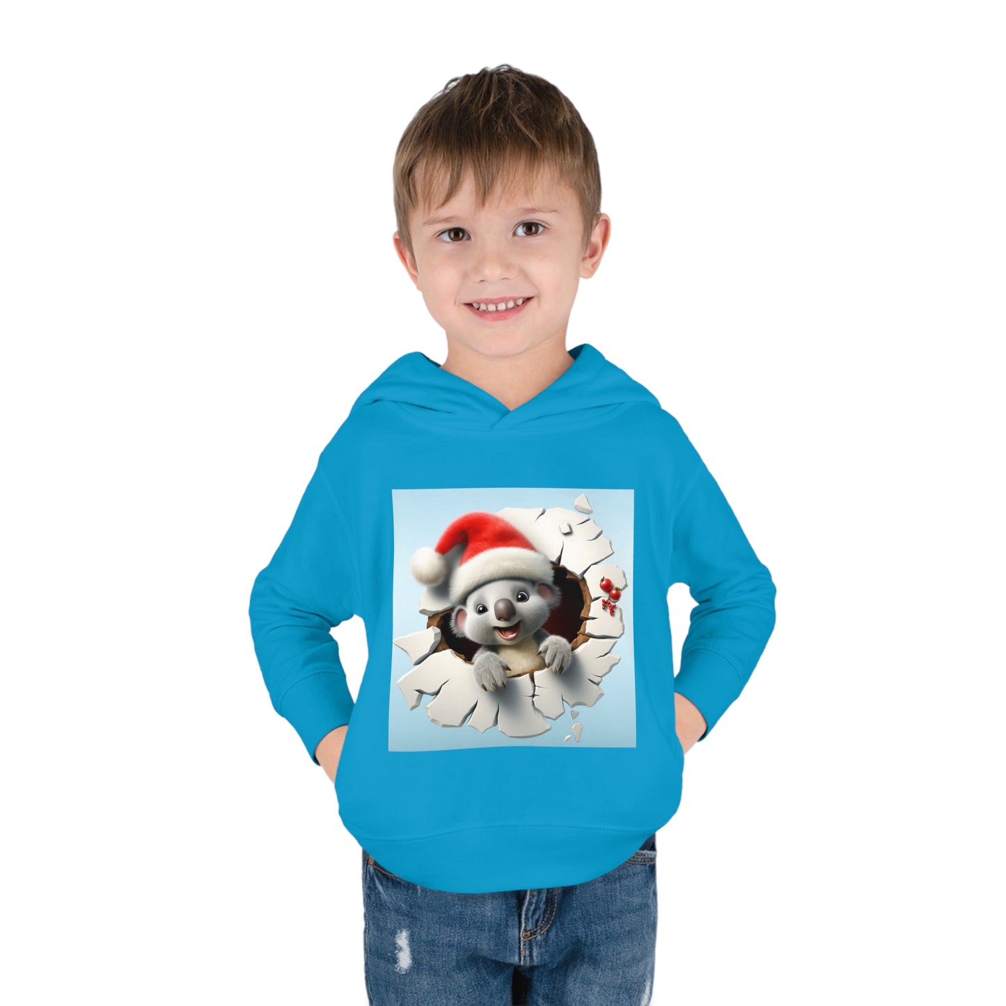 ~Baby Koala~ 3D Christmas Toddler Pullover Fleece Hoodie by Rabbit Skins
