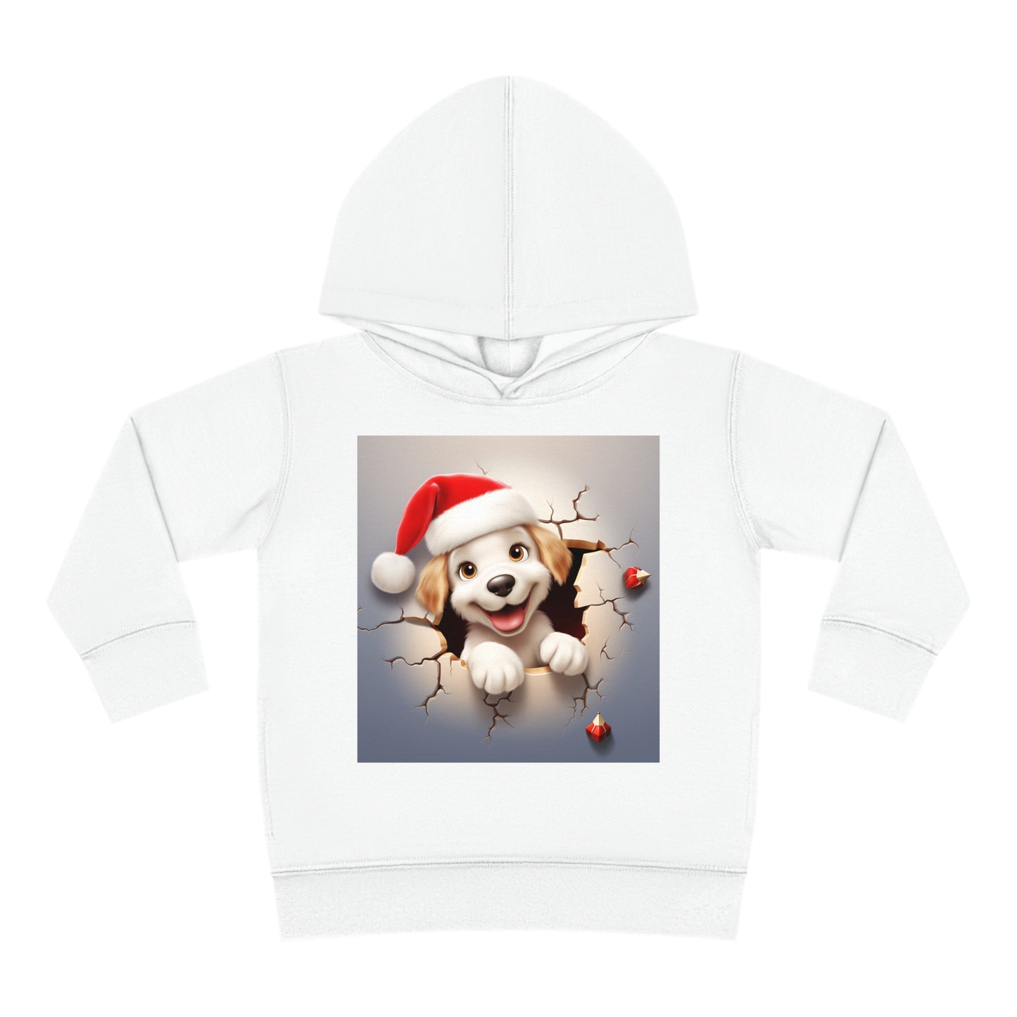 ~Little Puppy~ 3D Christmas Toddler Pullover Fleece Hoodie by Rabbit Skins