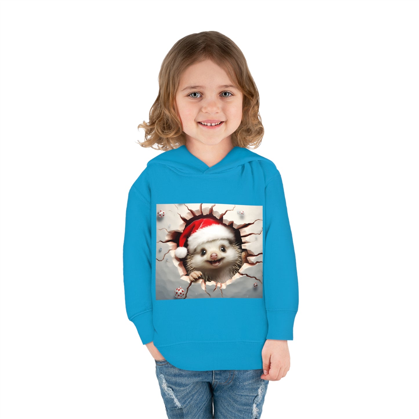 ~Baby Hedgehog~ 3D Christmas Toddler Pullover Fleece Hoodie by Rabbit Skins