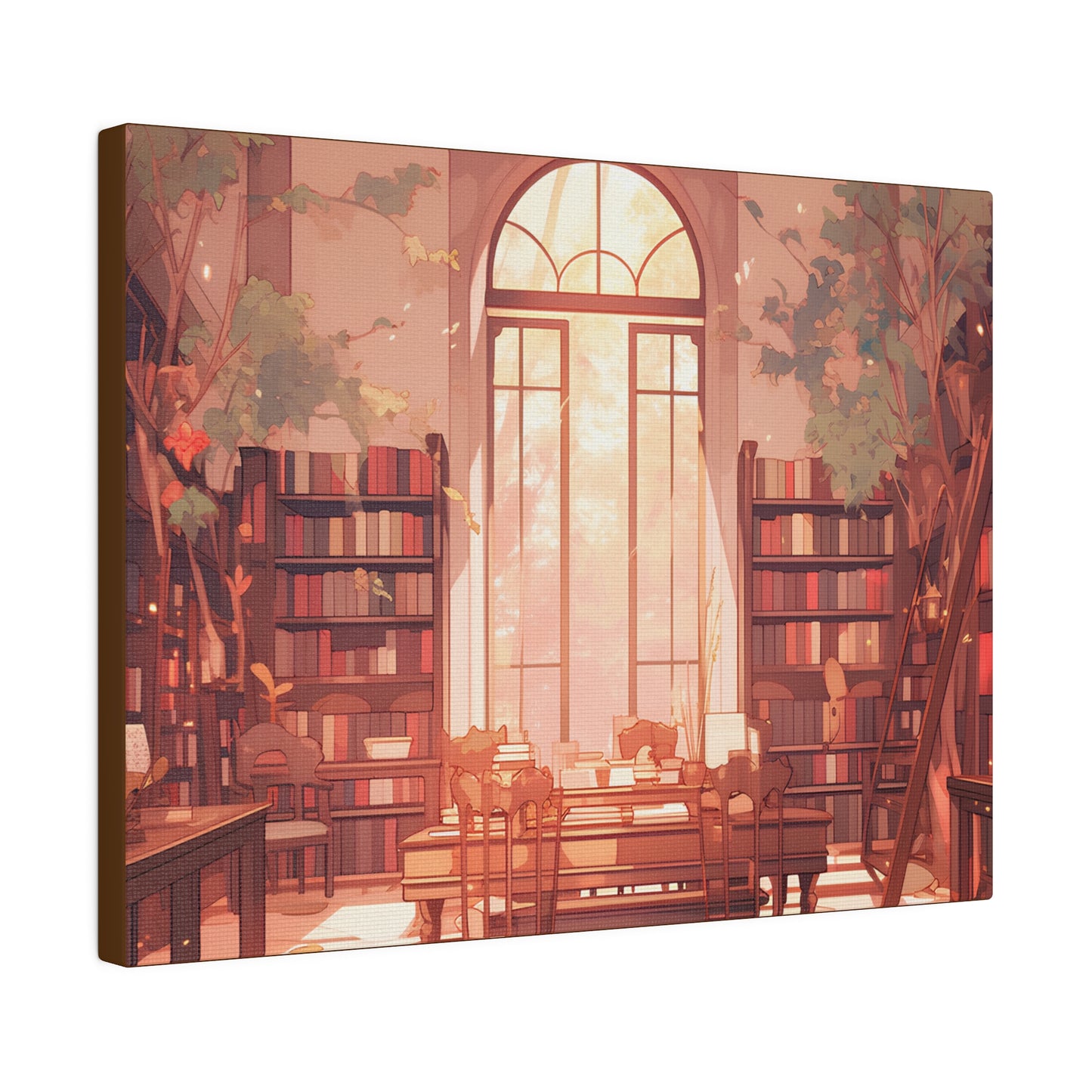 ~Academia Book Collection~ Watercolor Print Matte Canvas, Stretched, 0.75"