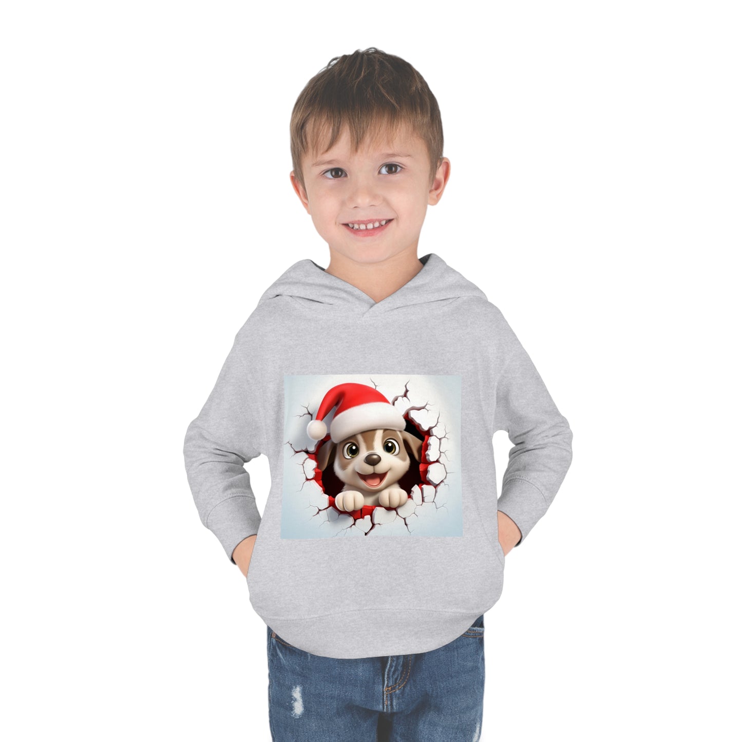 ~Puppy~ 3D Christmas Toddler Pullover Fleece Hoodie by Rabbit Skins