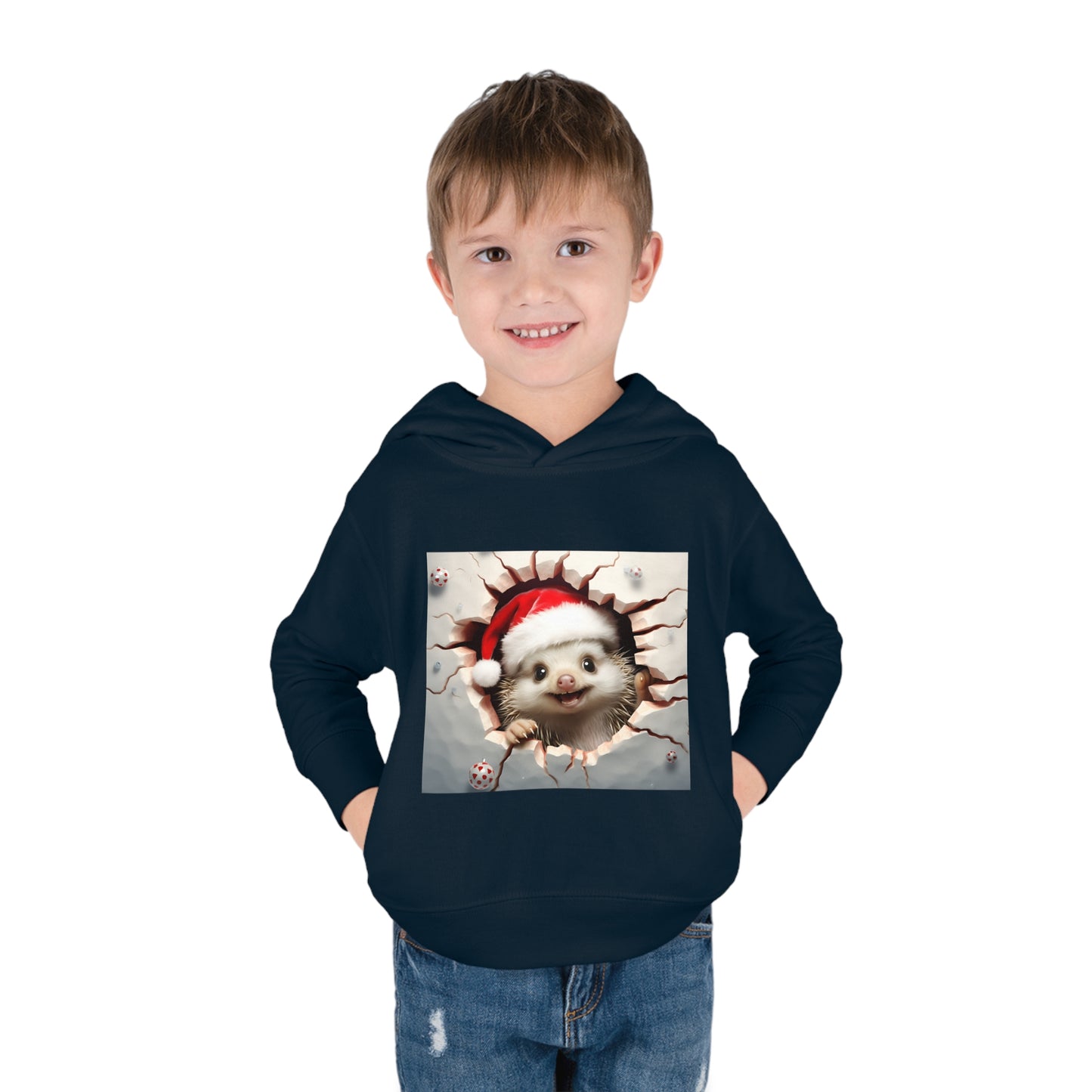 ~Baby Hedgehog~ 3D Christmas Toddler Pullover Fleece Hoodie by Rabbit Skins