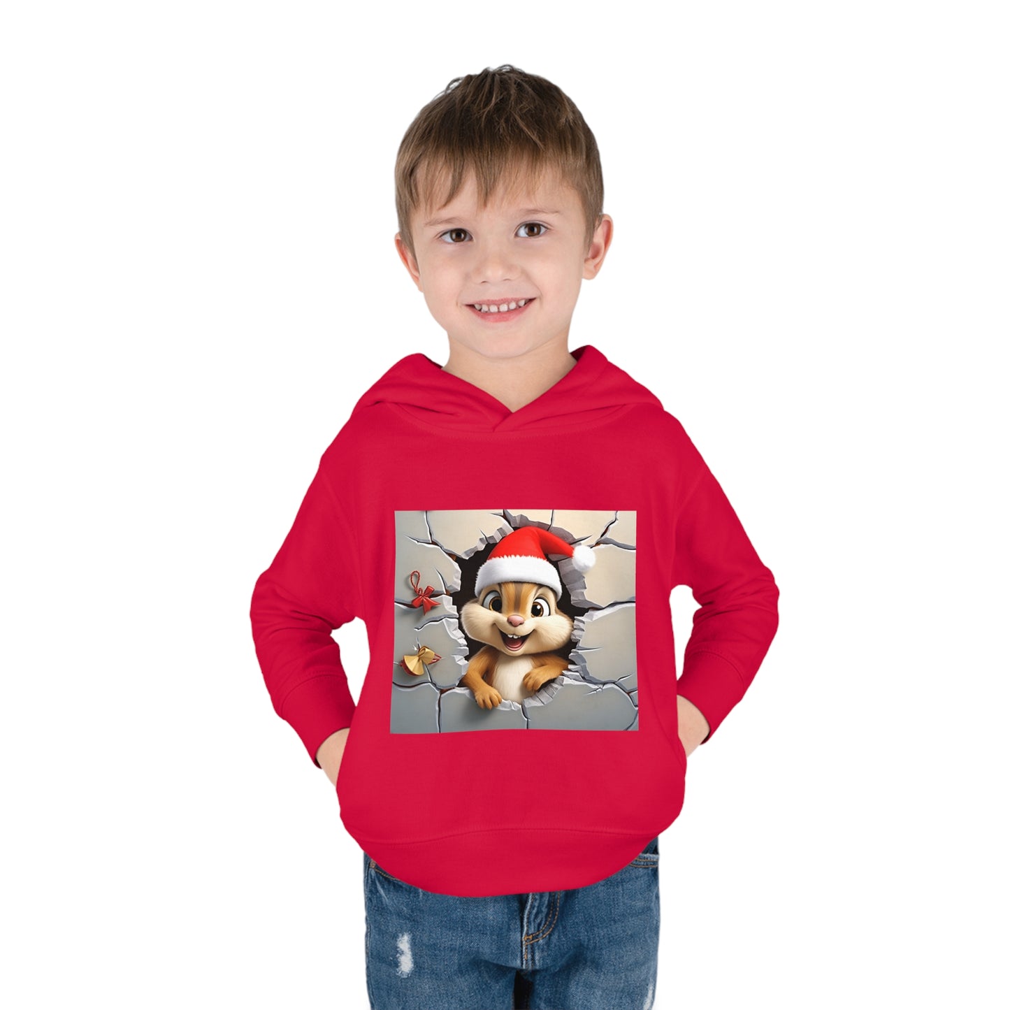 ~Baby Chipmunk~ 3D Christmas Toddler Pullover Fleece Hoodie by Rabbit Skins