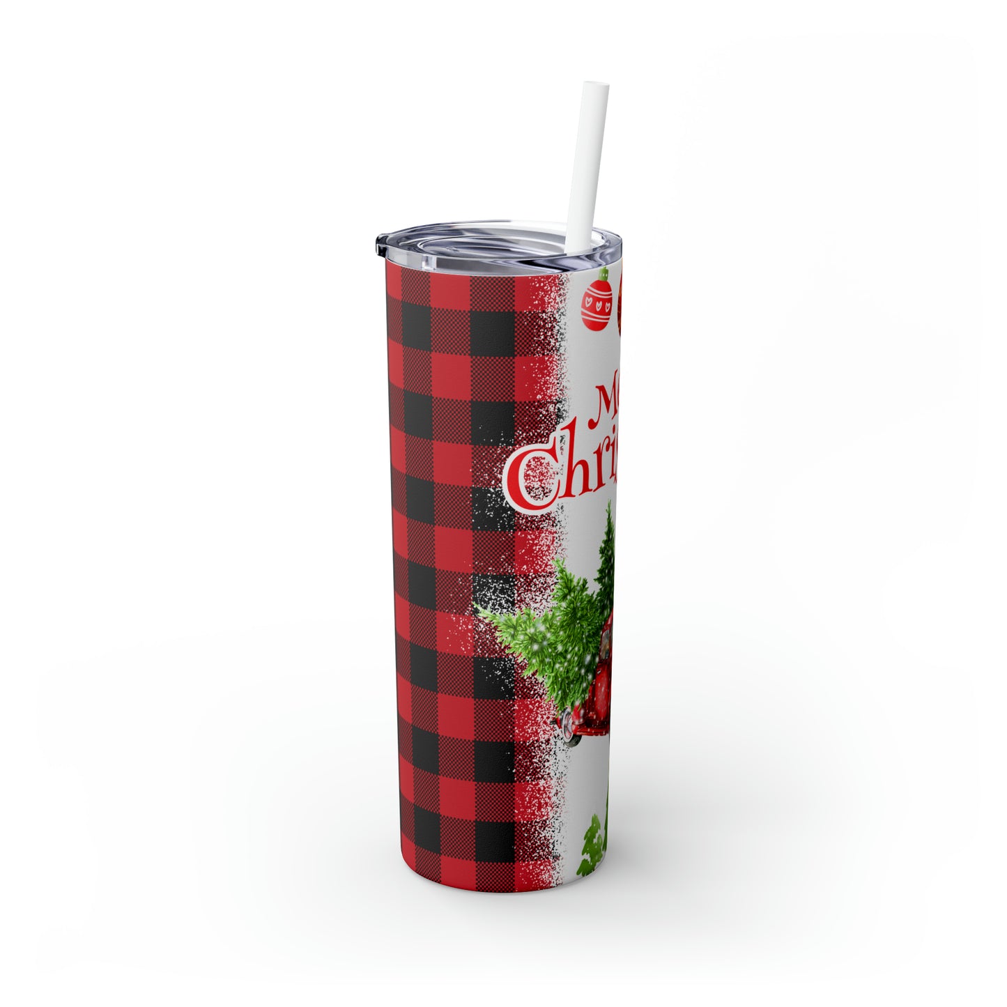 ~Antique Truck~ Christmas Skinny Tumbler with Straw, 20oz