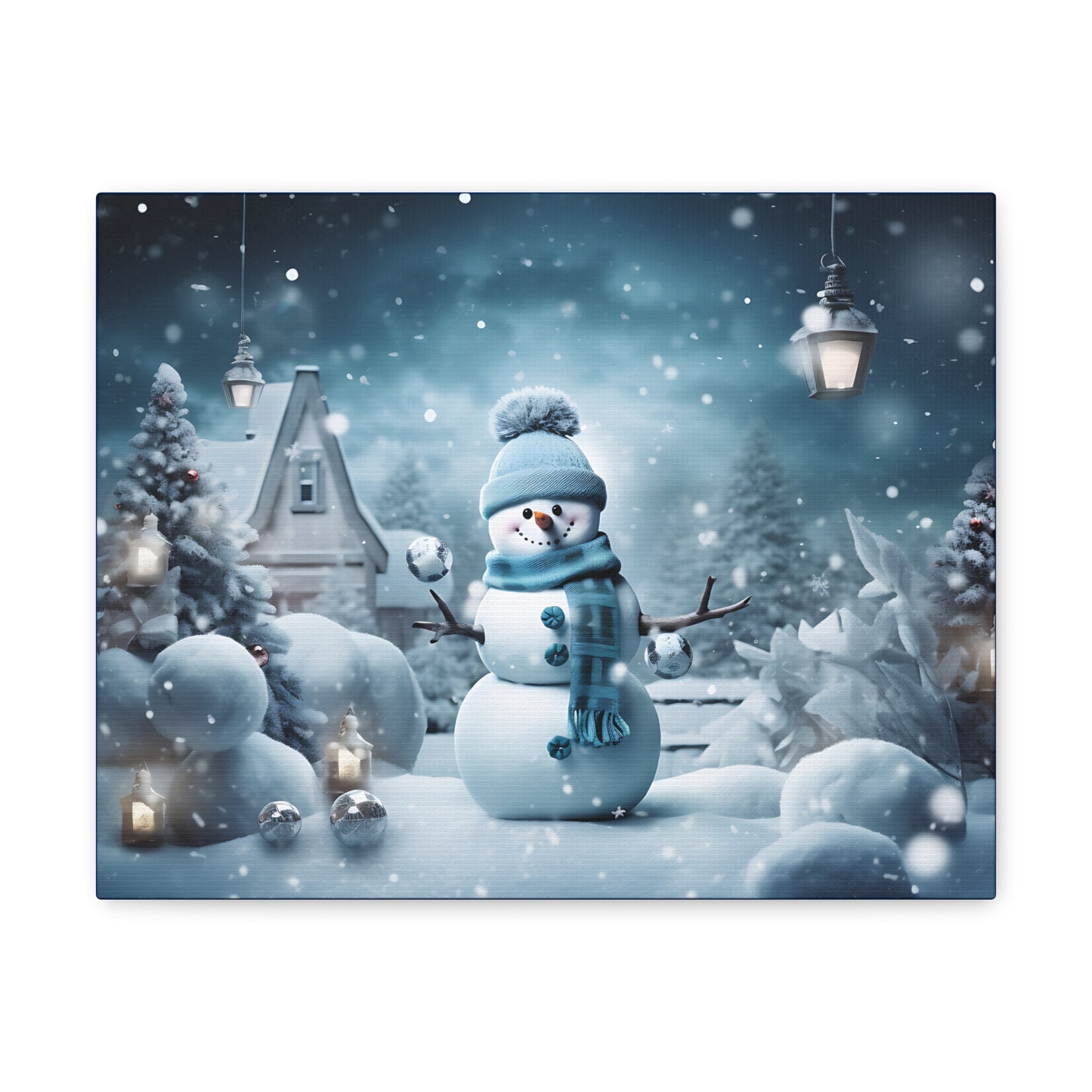 ~Blue Snowman Too~ Canvas Gallery Wrap