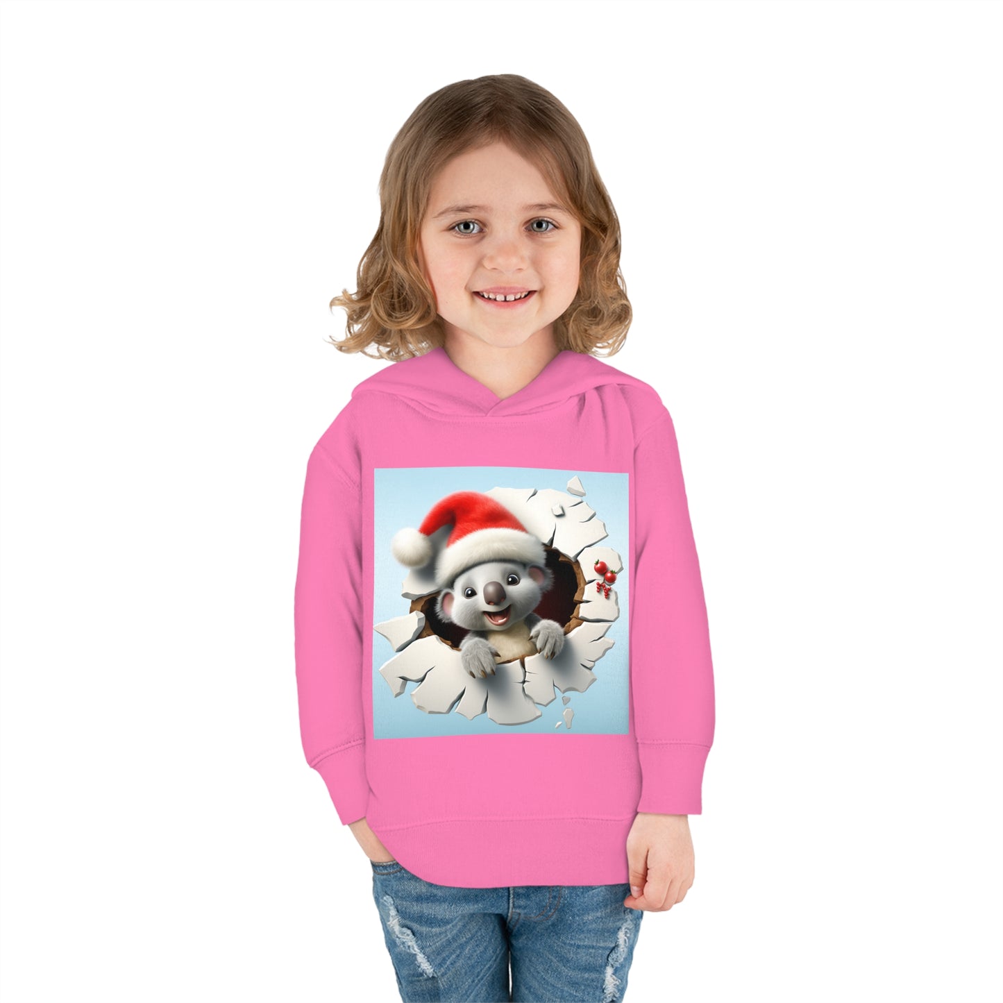 ~Baby Koala~ 3D Christmas Toddler Pullover Fleece Hoodie by Rabbit Skins