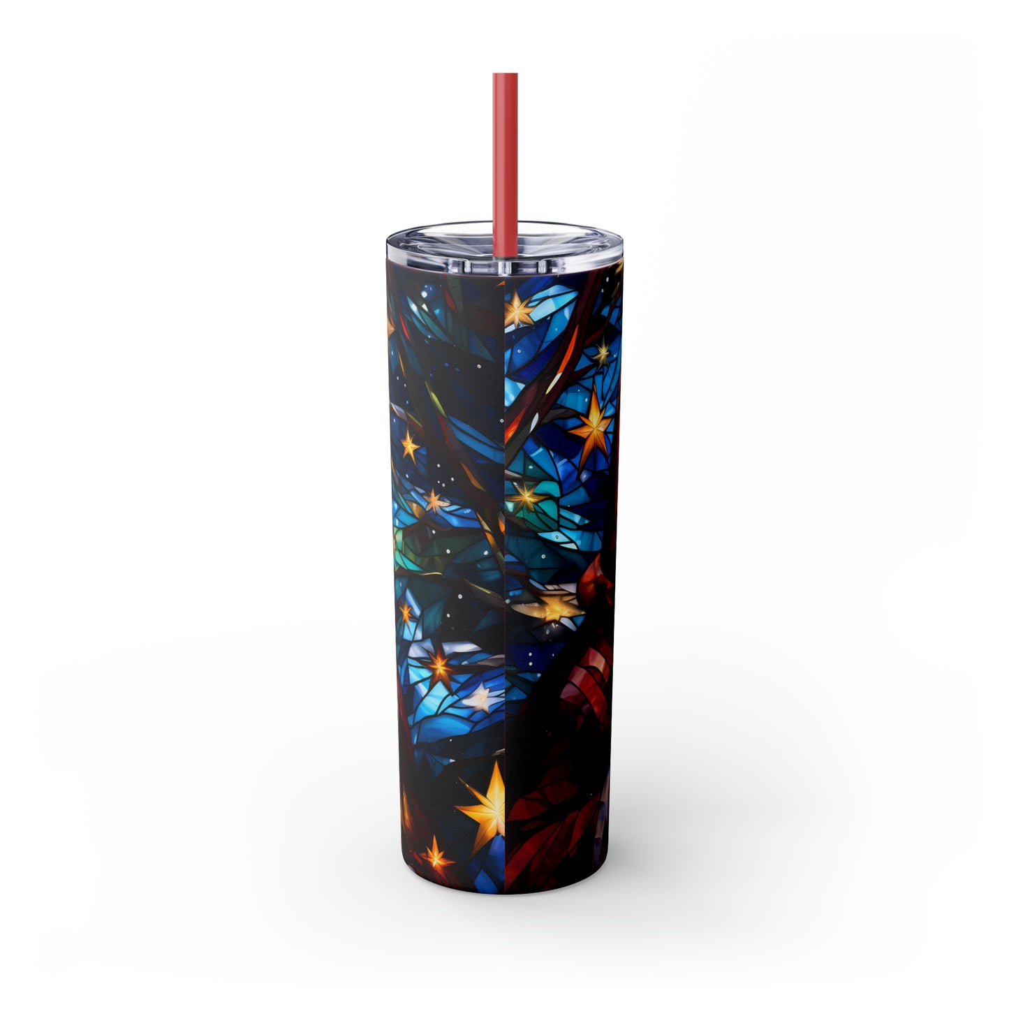 ~Santa~ Christmas Skinny Tumbler with Straw, 20oz
