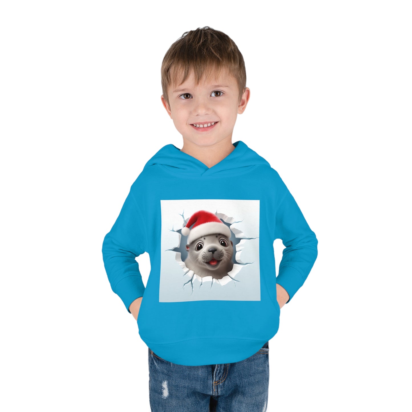 ~Baby Seal~ 3D Christmas Toddler Pullover Fleece Hoodie by Rabbit Skins