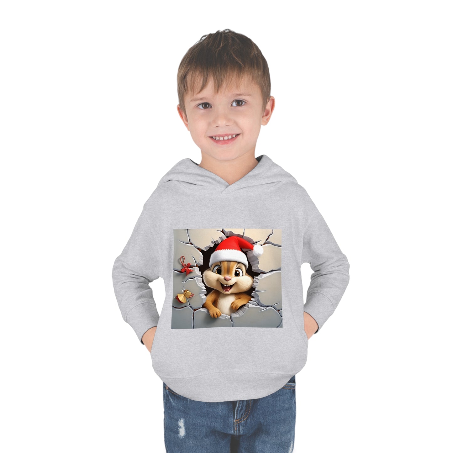 ~Baby Chipmunk~ 3D Christmas Toddler Pullover Fleece Hoodie by Rabbit Skins