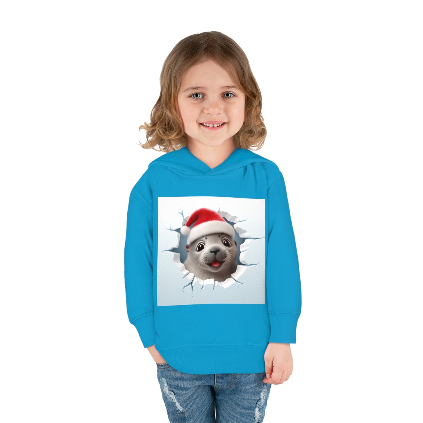 ~Baby Seal~ 3D Christmas Toddler Pullover Fleece Hoodie by Rabbit Skins