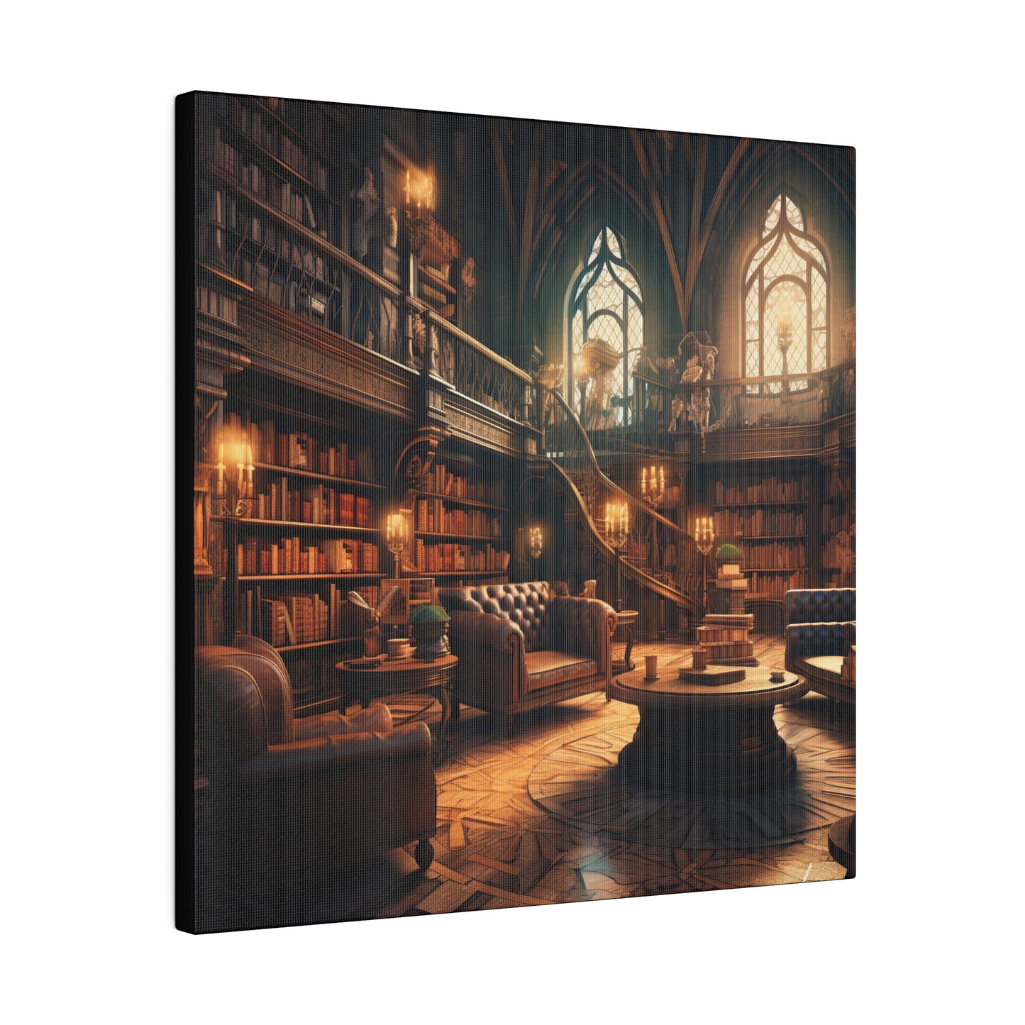 Dark Academia ~Vintage Victorian Reading Room~ Print Matte Canvas, Stretched, 0.75"
