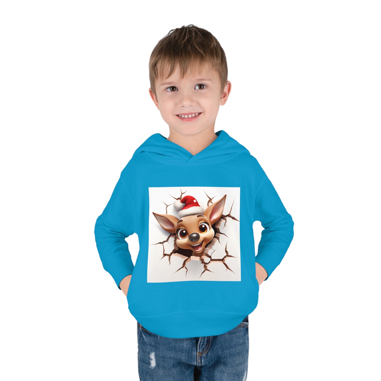 ~Fawn~ 3D Christmas Toddler Pullover Fleece Hoodie by Rabbit Skins