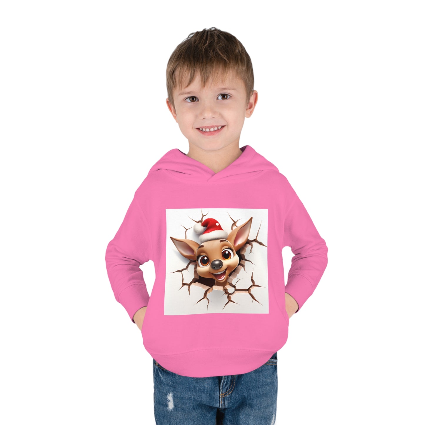 ~Fawn~ 3D Christmas Toddler Pullover Fleece Hoodie by Rabbit Skins