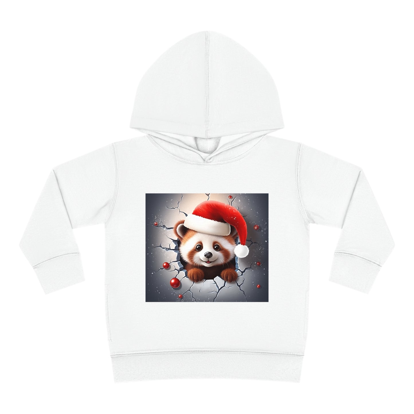 ~Red Panda Cub~ 3D Christmas Toddler Pullover Fleece Hoodie by Rabbit Skins