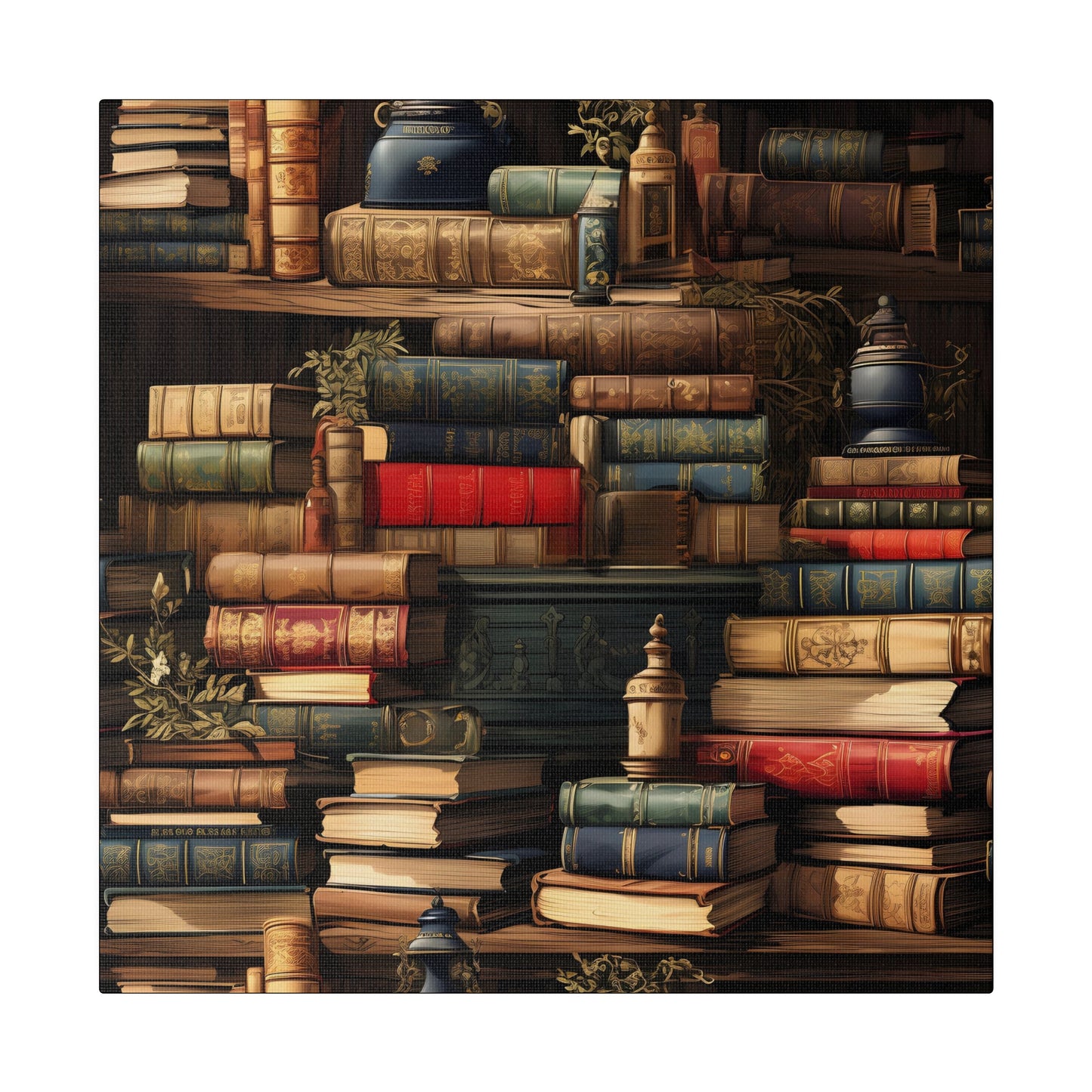 ~Dark Academia Book Collection~ Matte Canvas, Stretched, 0.75"