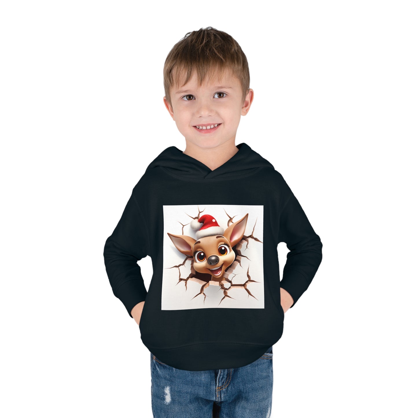 ~Fawn~ 3D Christmas Toddler Pullover Fleece Hoodie by Rabbit Skins