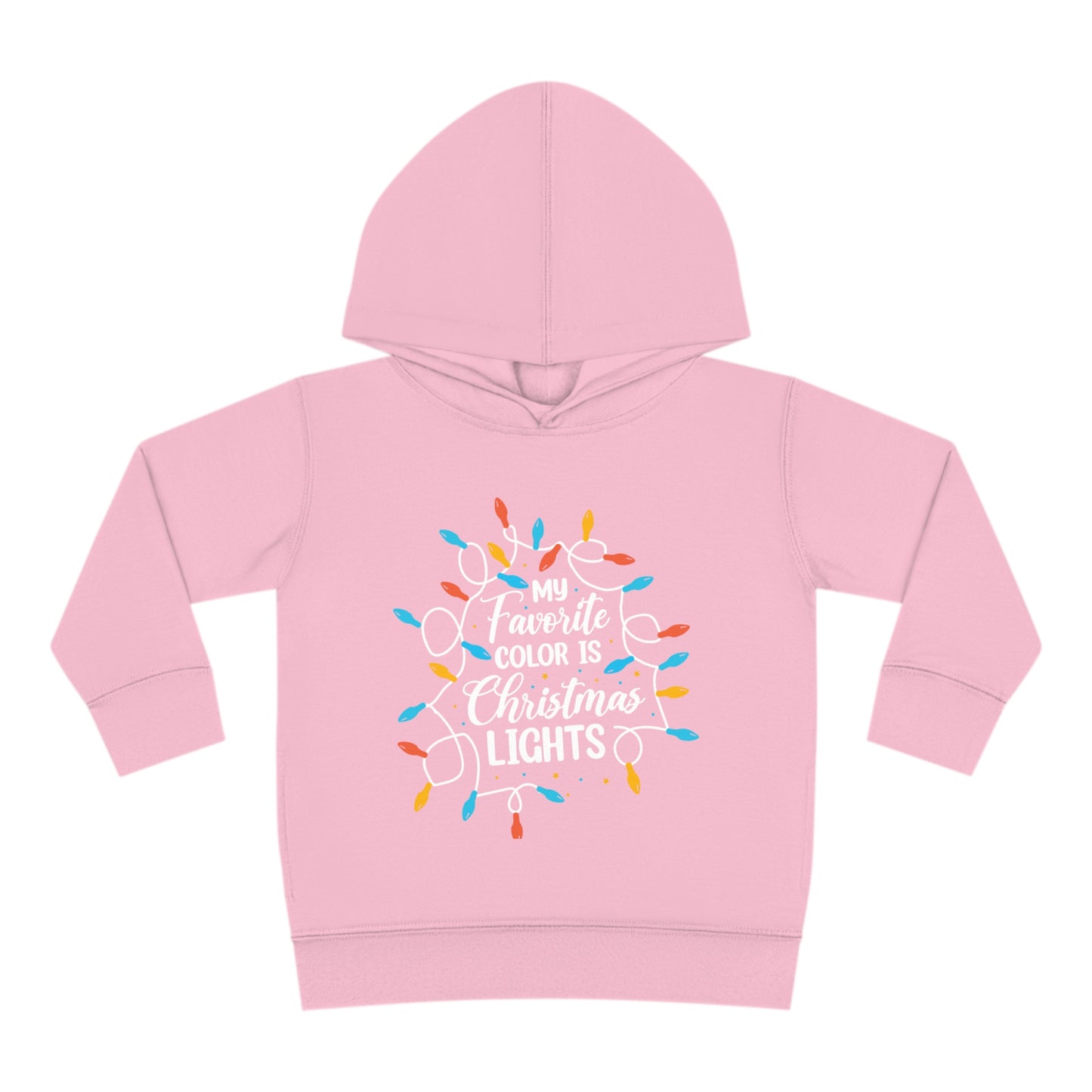 ~My Favorite Color is Christmas Lights~ 3D Christmas Toddler Pullover Fleece Hoodie by Rabbit Skins