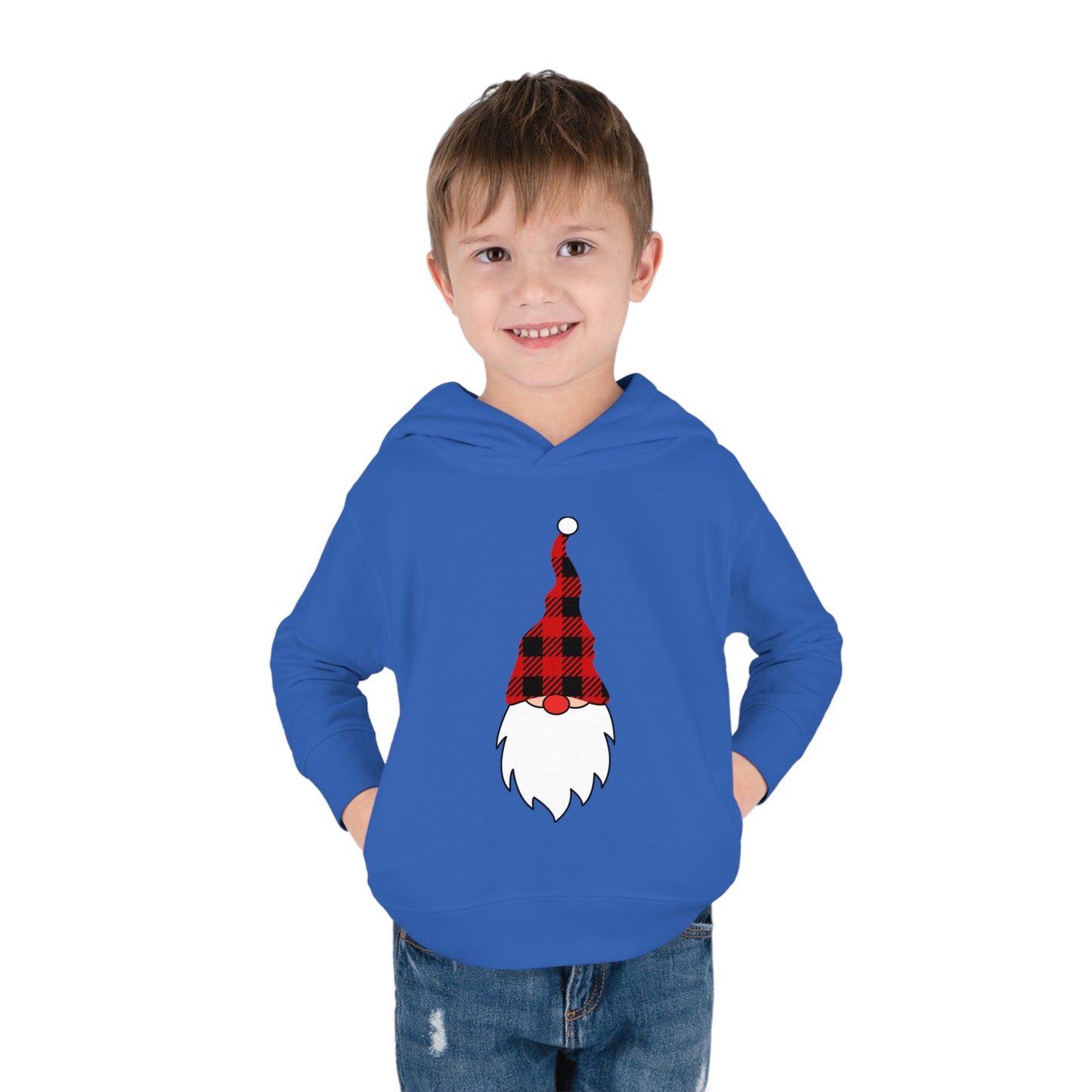 ~Plaid Santa~ Christmas Toddler Pullover Fleece Hoodie by Rabbit Skins