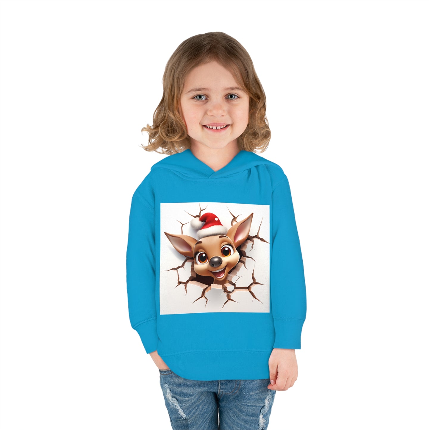 ~Fawn~ 3D Christmas Toddler Pullover Fleece Hoodie by Rabbit Skins
