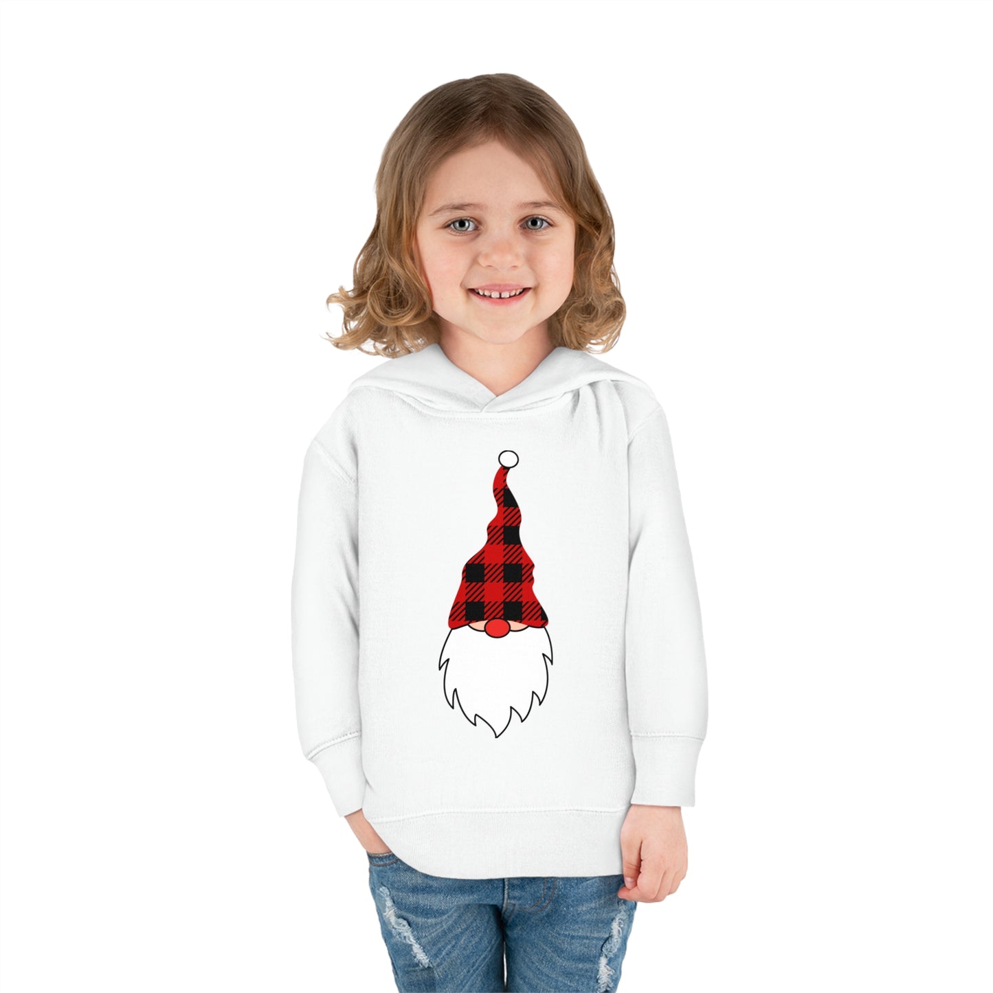 ~Plaid Santa~ Christmas Toddler Pullover Fleece Hoodie by Rabbit Skins