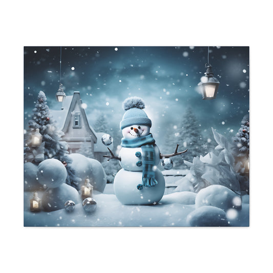 ~Blue Snowman Too~ Canvas Gallery Wrap