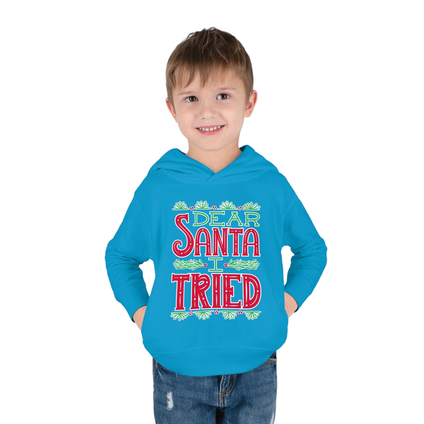 ~Dear Santa, I Tried~ 3D Christmas Toddler Pullover Fleece Hoodie by Rabbit Skins