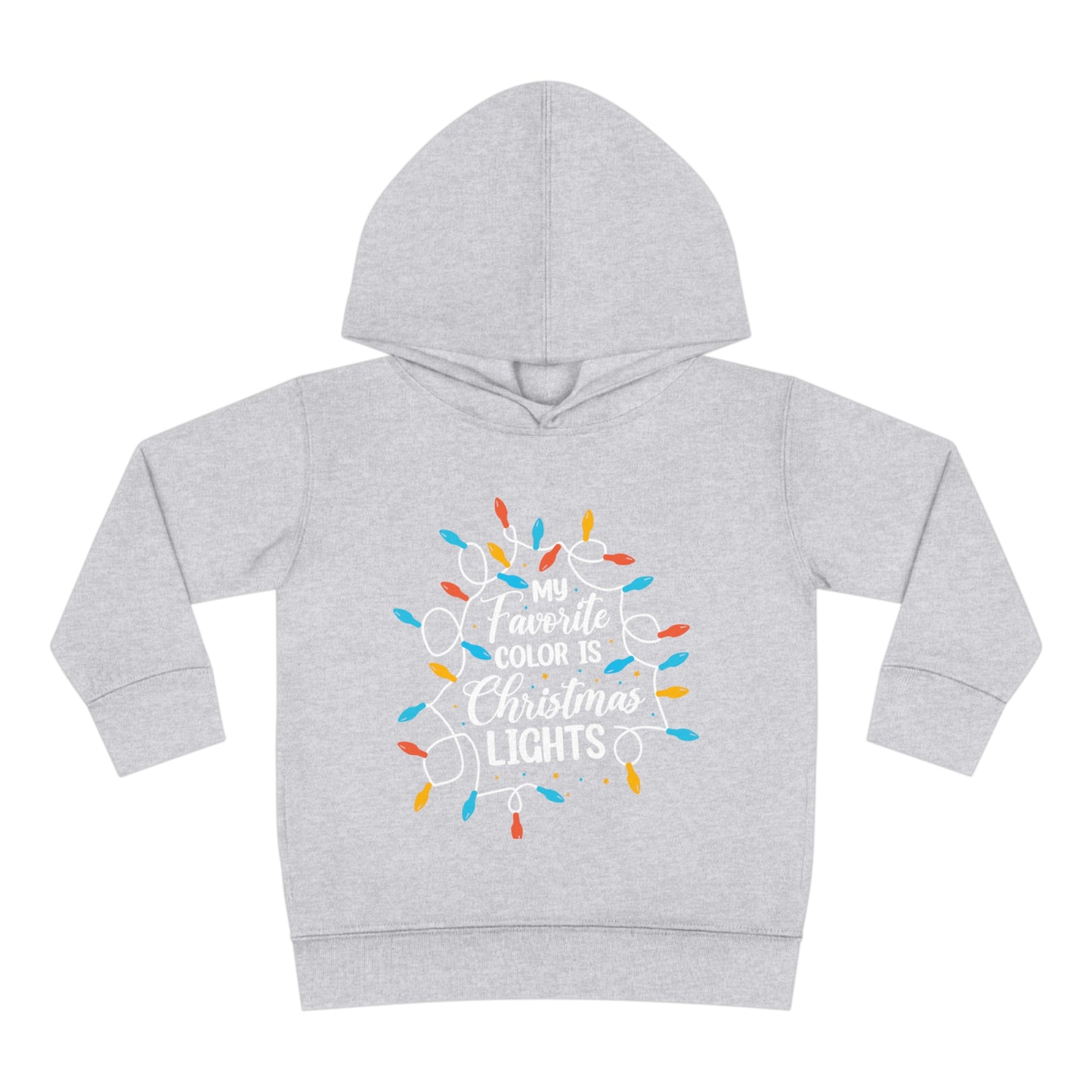 ~My Favorite Color is Christmas Lights~ 3D Christmas Toddler Pullover Fleece Hoodie by Rabbit Skins