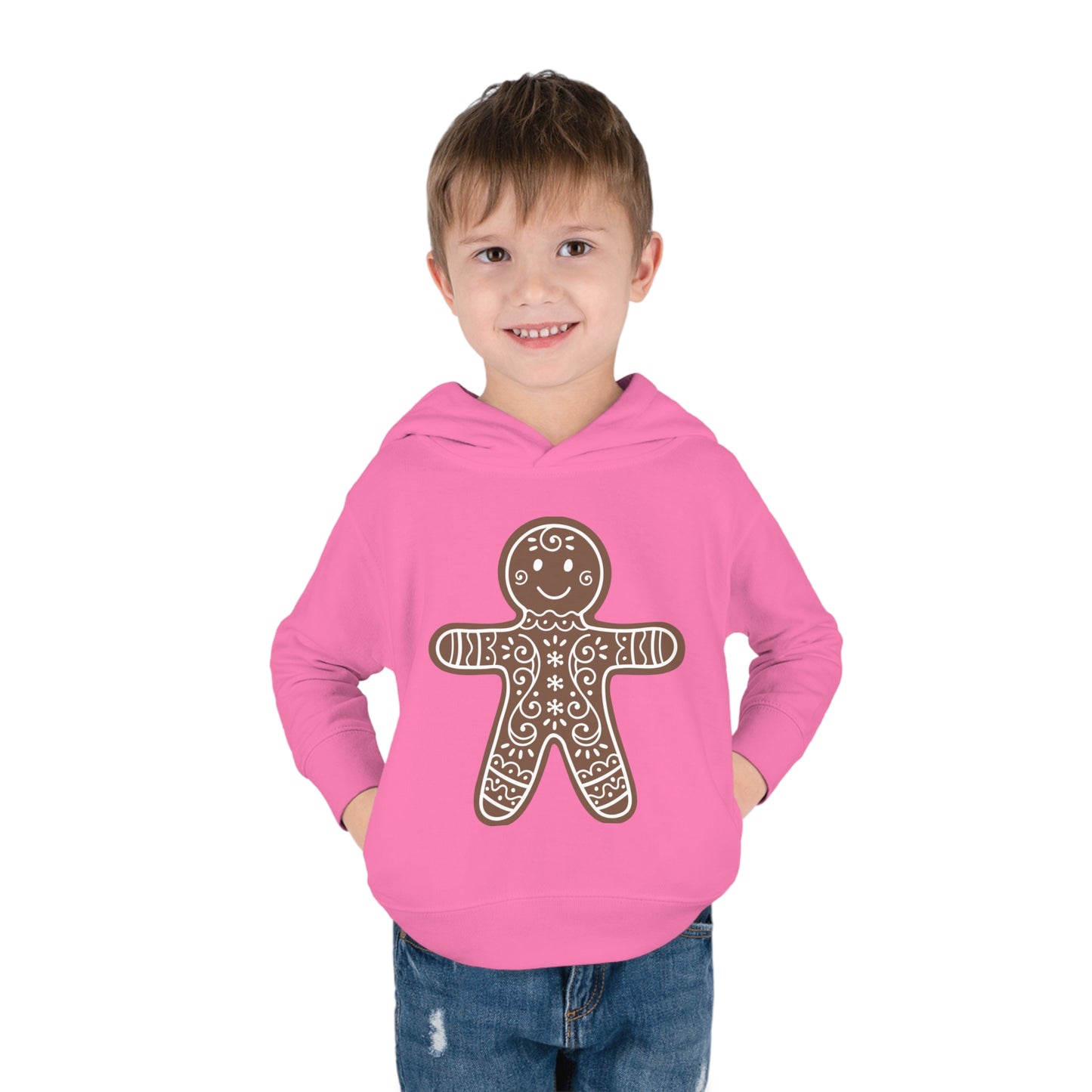 ~Gingerbread Man~ Christmas Toddler Pullover Fleece Hoodie by Rabbit Skins