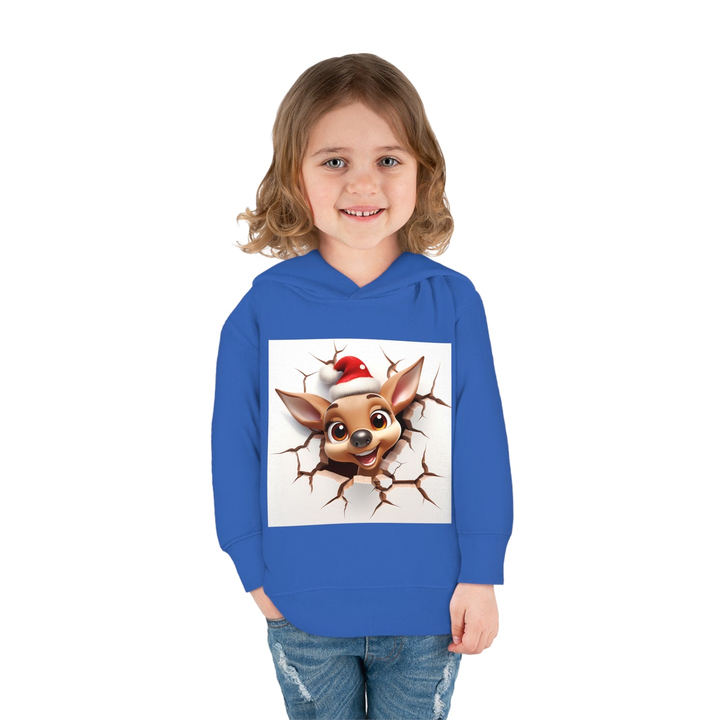~Fawn~ 3D Christmas Toddler Pullover Fleece Hoodie by Rabbit Skins